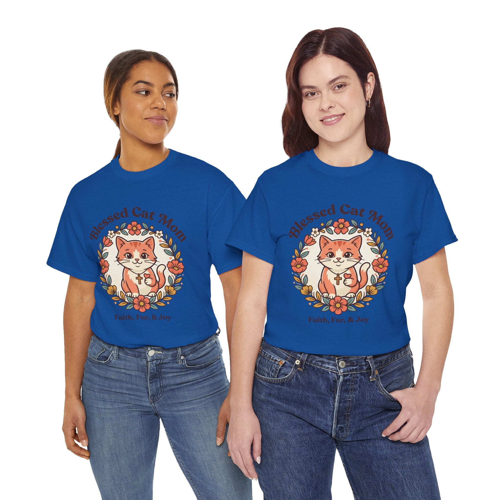 Blessed Cat Mom T-Shirt – Faith, Fur & Joy Floral Cat Mom Tee