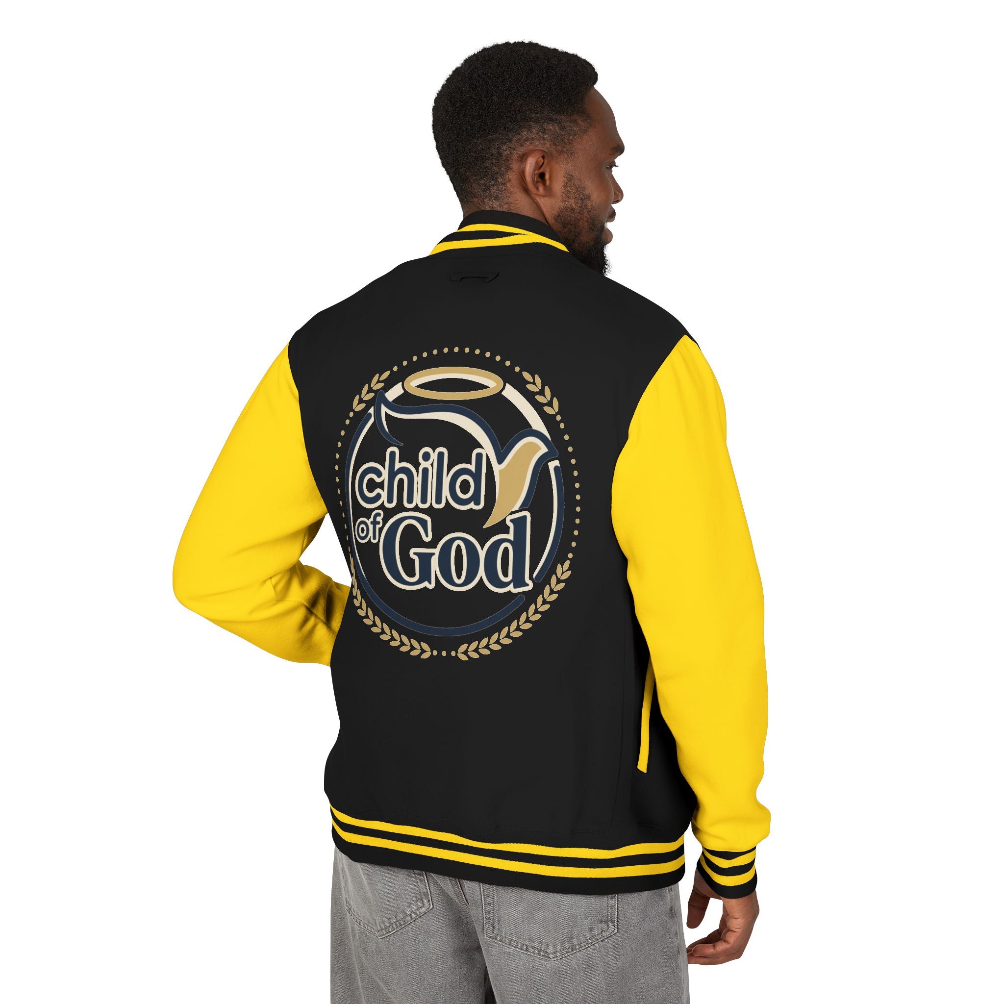Child of God Emblem Letterman Jacket | Red White Varsity
