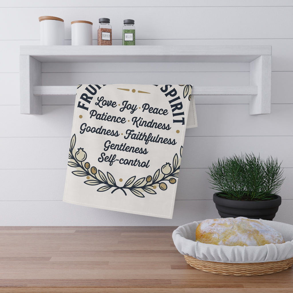 Fruits of the Spirit Tea Towel | Faith Kitchen Towel, Scripture Verse