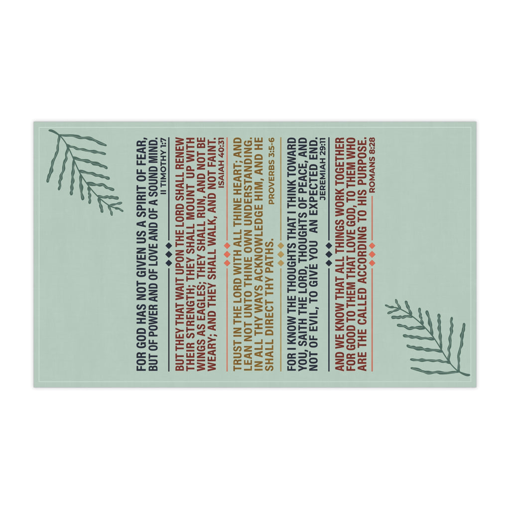 Bible Verse Typography Tea Towel | Christian Scripture Kitchen Towel