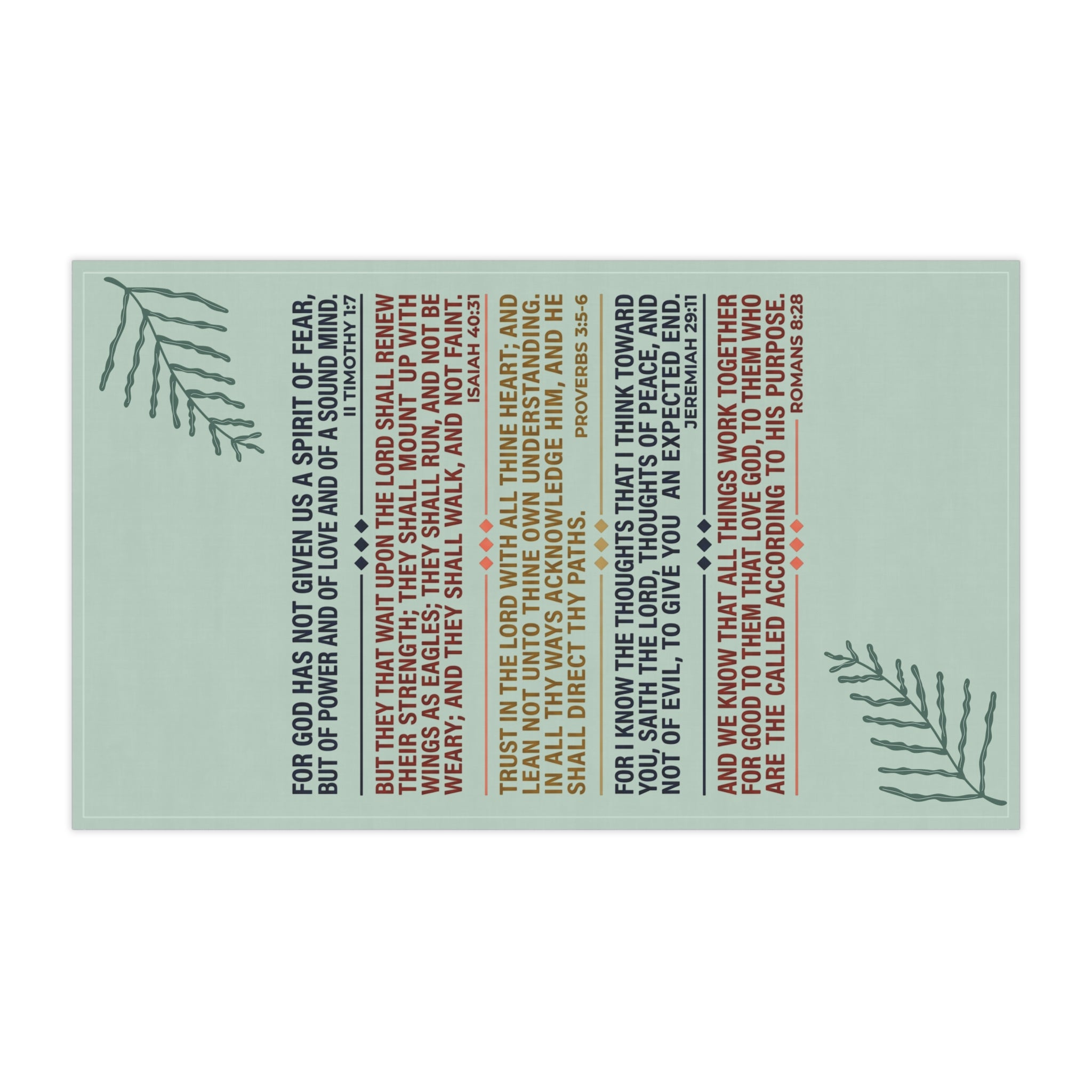 Bible Verse Typography Tea Towel | Christian Scripture Kitchen Towel