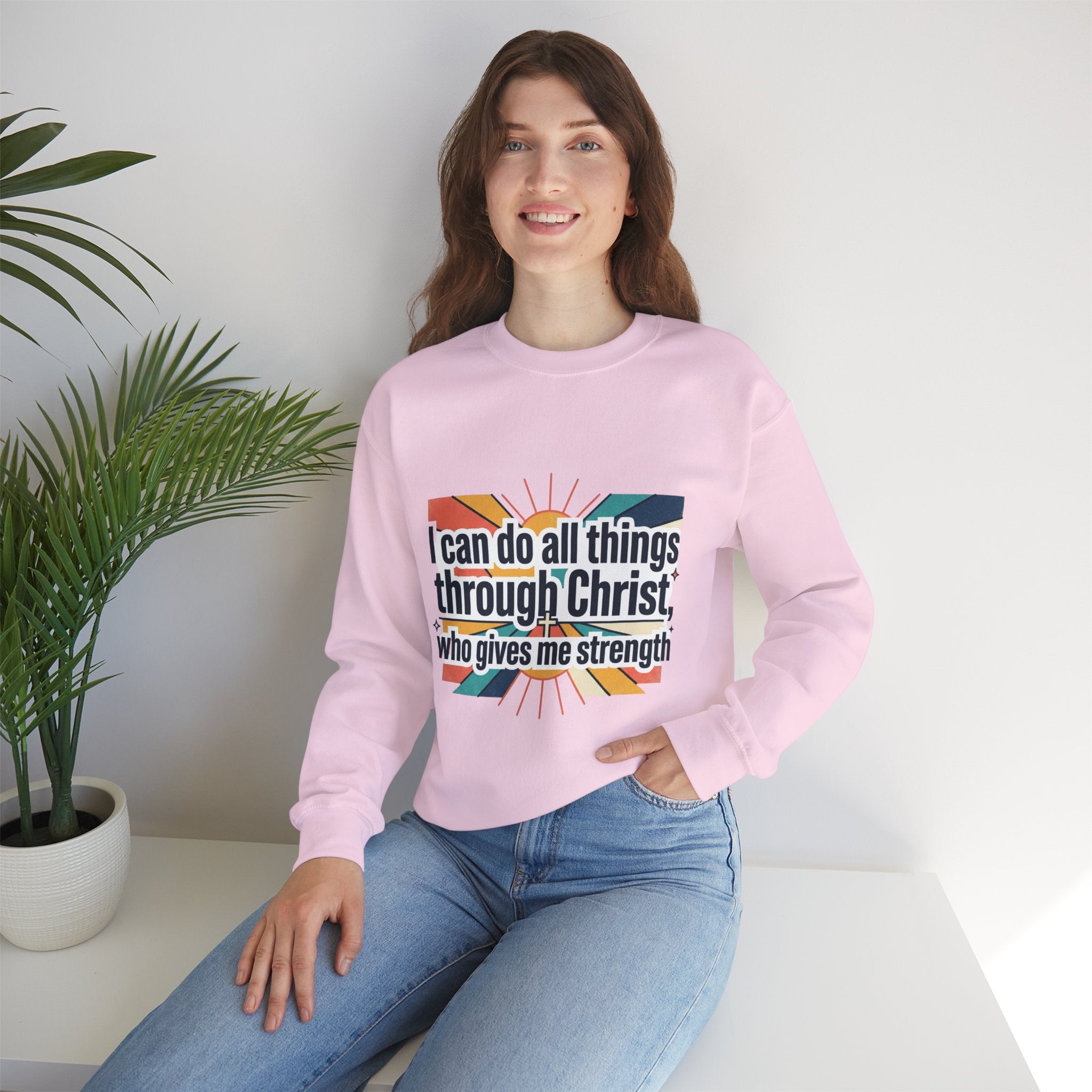 All things through Christ Christian Heavy Blend™ Crewneck Sweatshirt