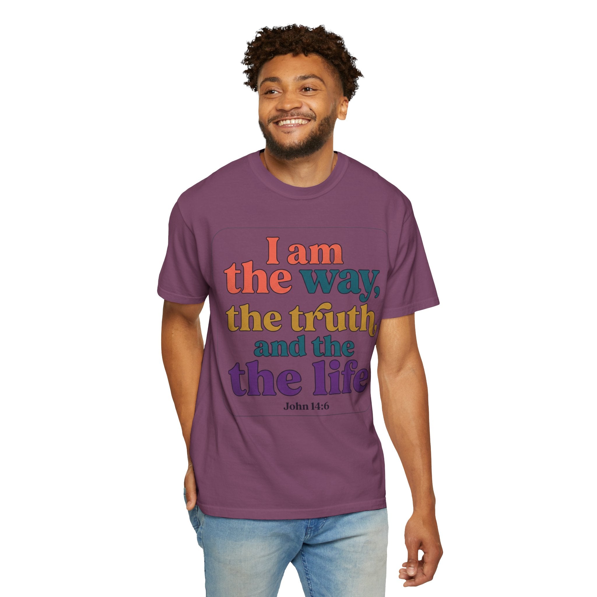 Christian T-Shirt — "I Am the Way, the Truth, and the Life" Retro Scripture Tee (John 14:6)