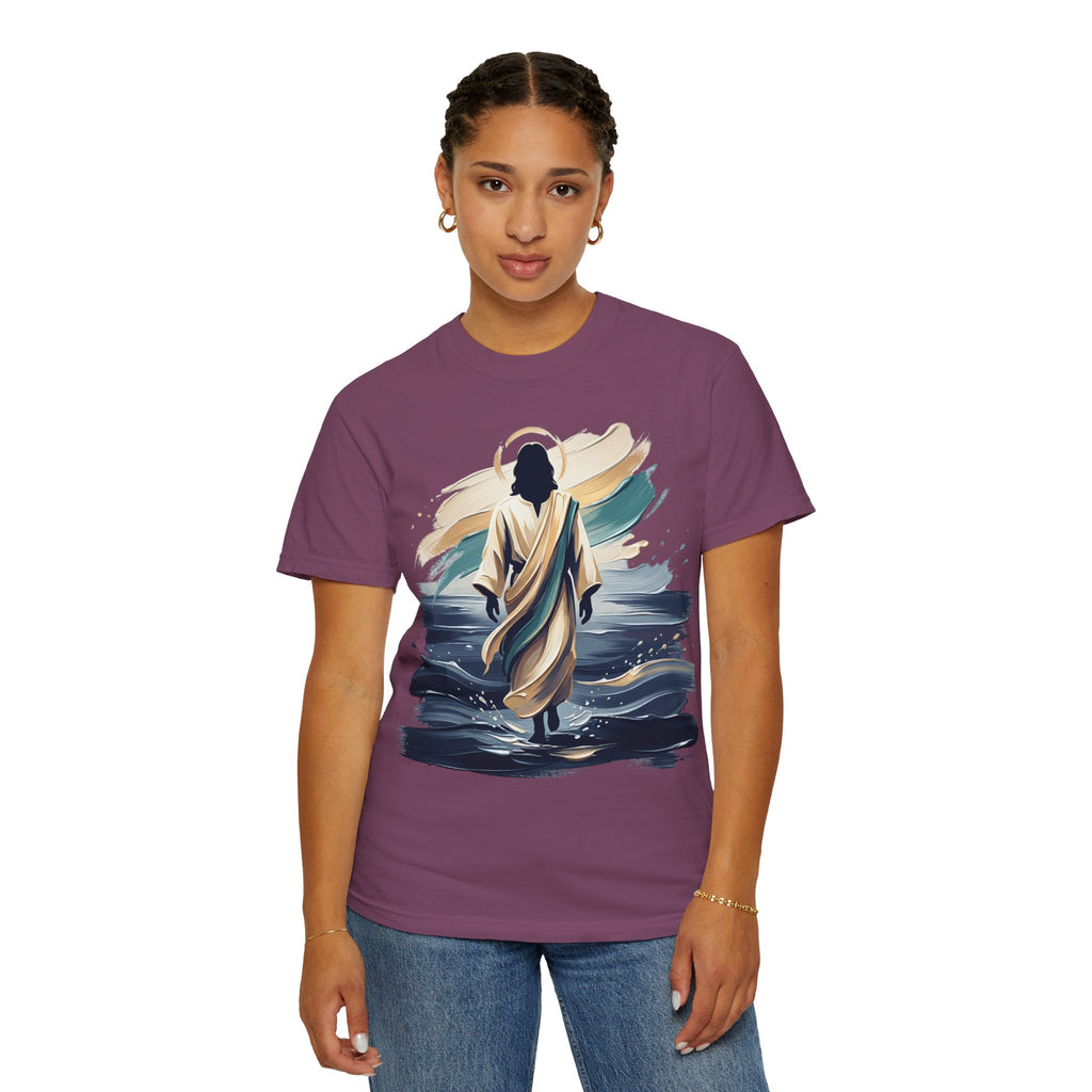 Jesus Walking on Water T-Shirt — Inspirational Christian Faith Tee