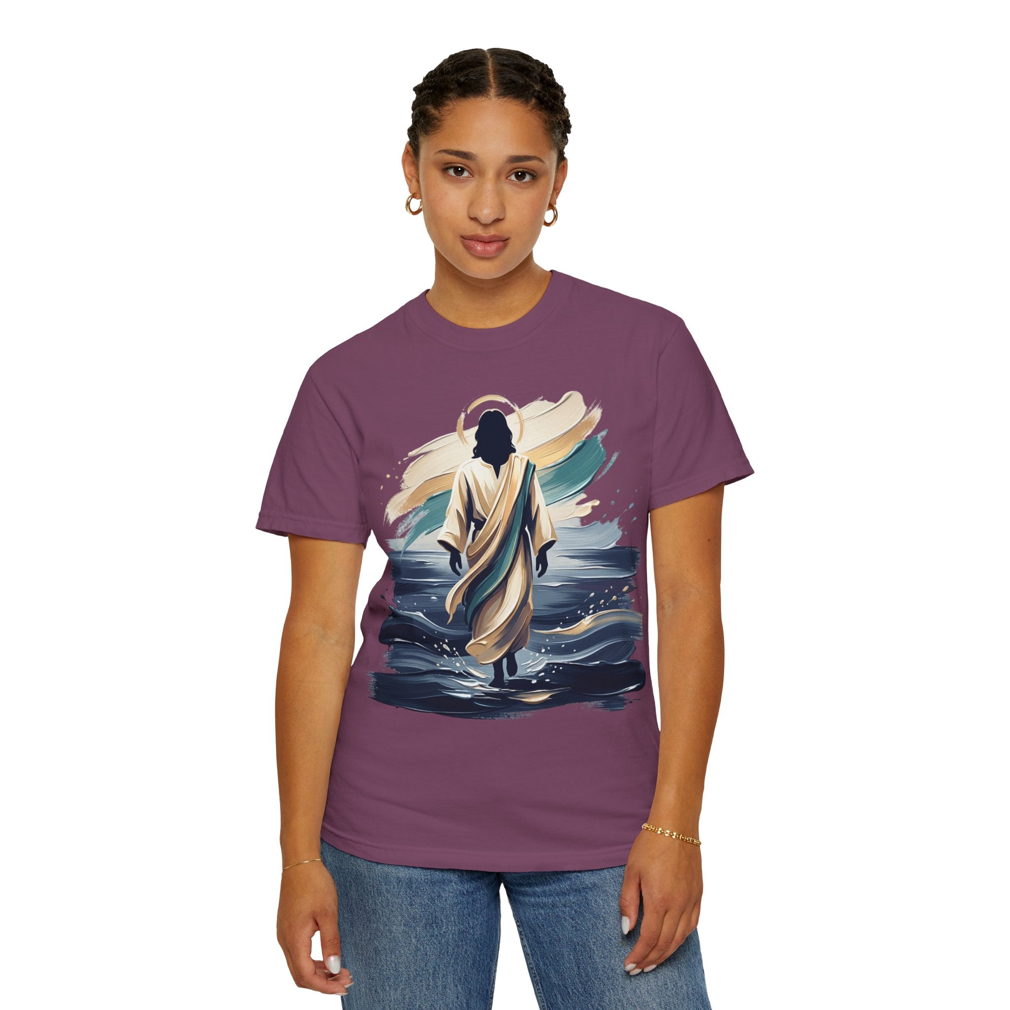 Jesus Walking on Water T-Shirt — Inspirational Christian Faith Tee