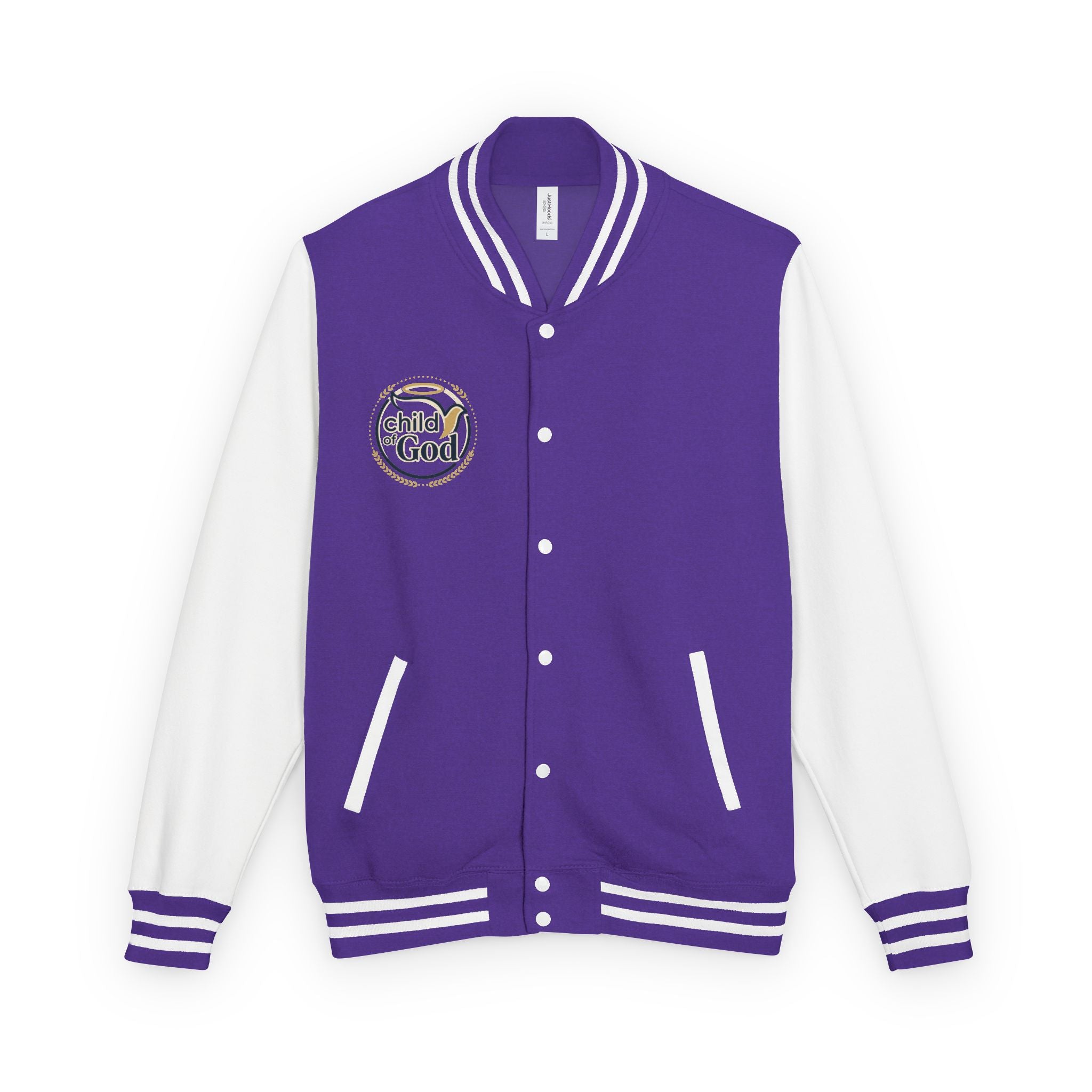 Child of God Emblem Letterman Jacket | Red White Varsity
