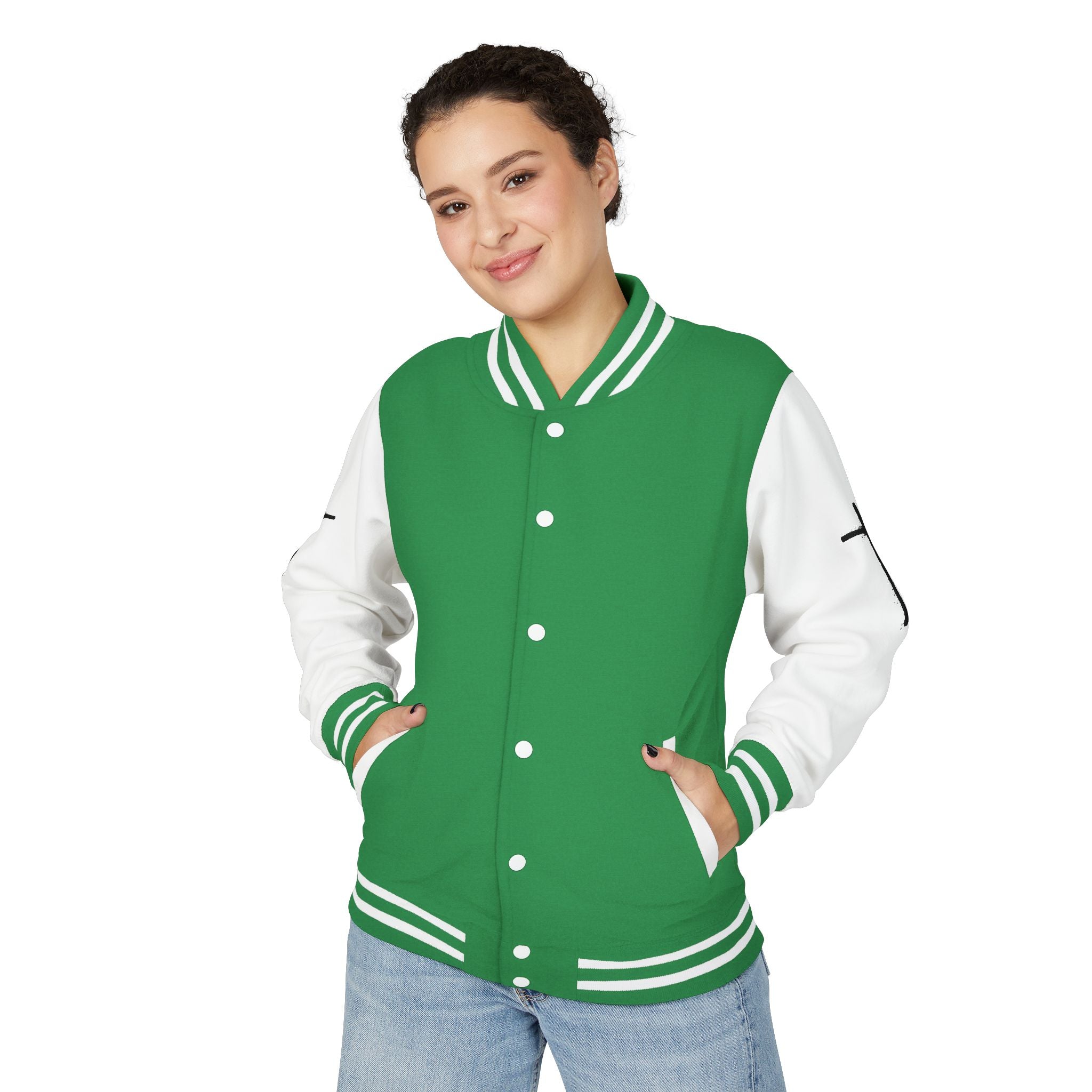 Cross Emblem Letterman Jacket | Red White Varsity