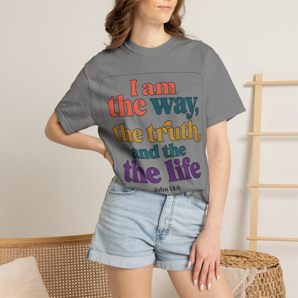 Christian T-Shirt — "I Am the Way, the Truth, and the Life" Retro Scripture Tee (John 14:6)