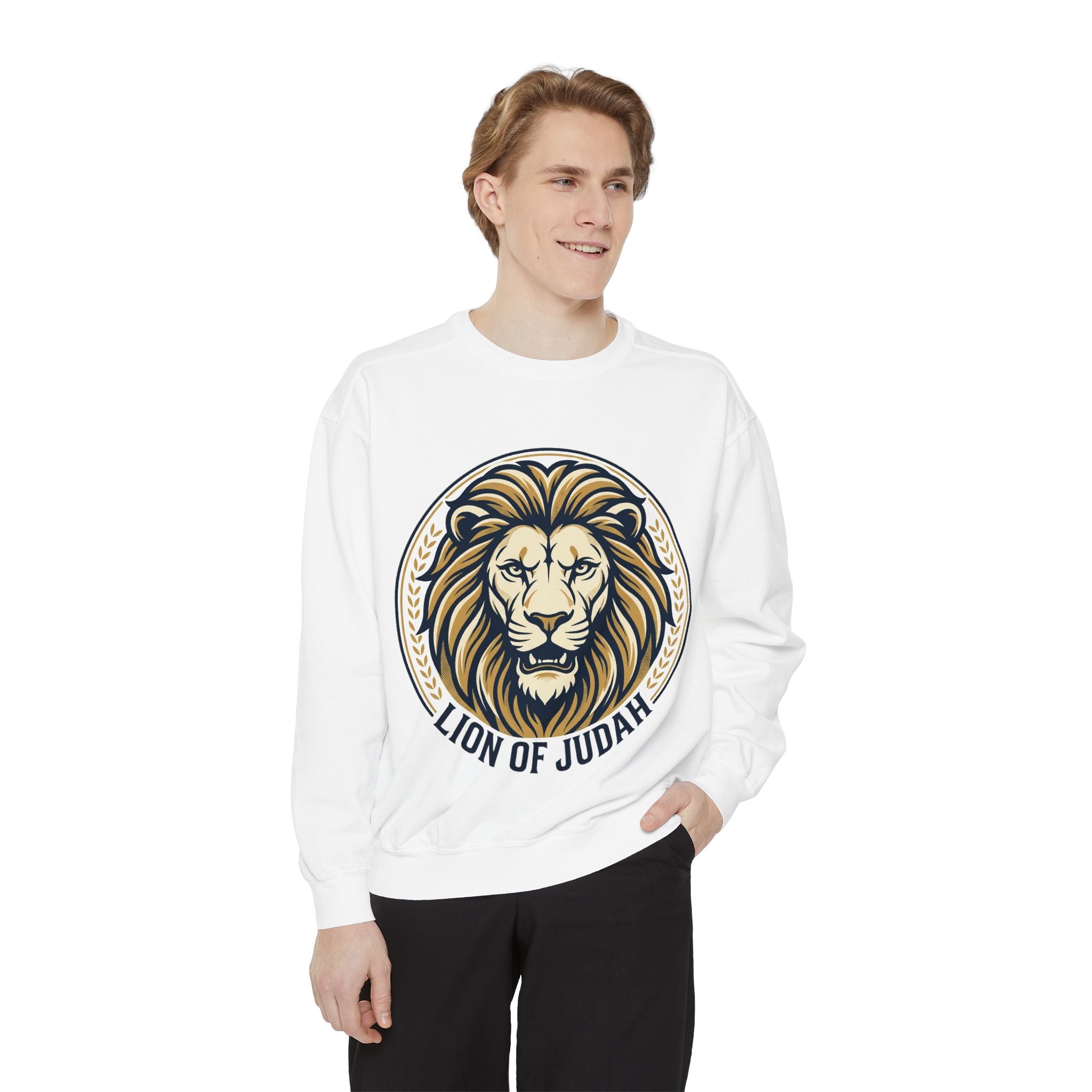 Lion of Judah Sweatshirt — Religious Lion Graphic Crewneck