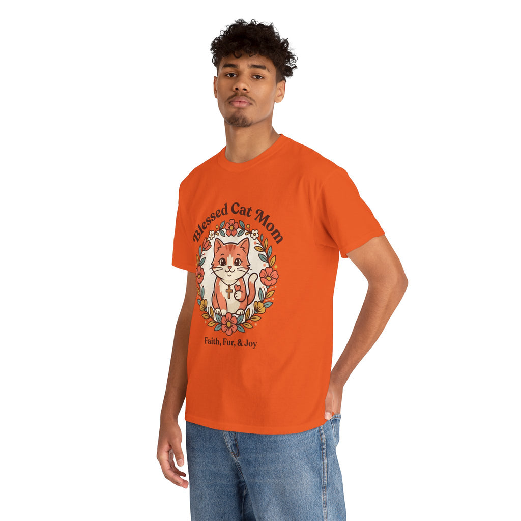 Blessed Cat Mom T-Shirt – Faith, Fur & Joy Floral Cat Mom Tee