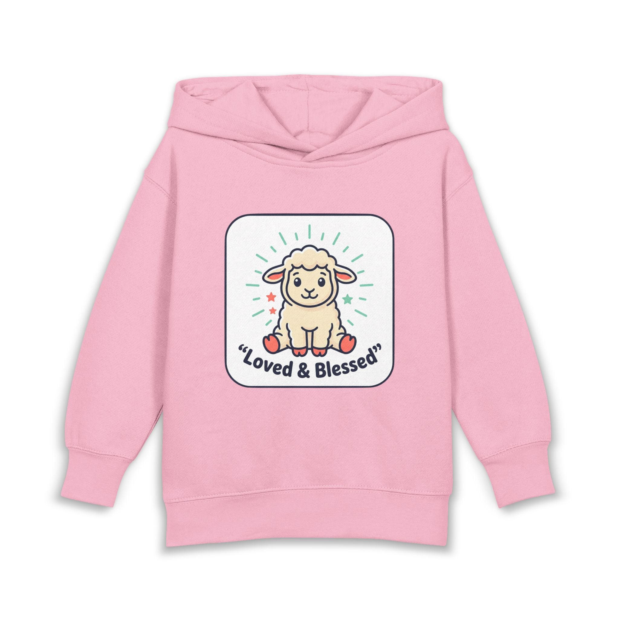 Loved & Blessed Lamb toddler hoodie | Cute lamb illustration pullover