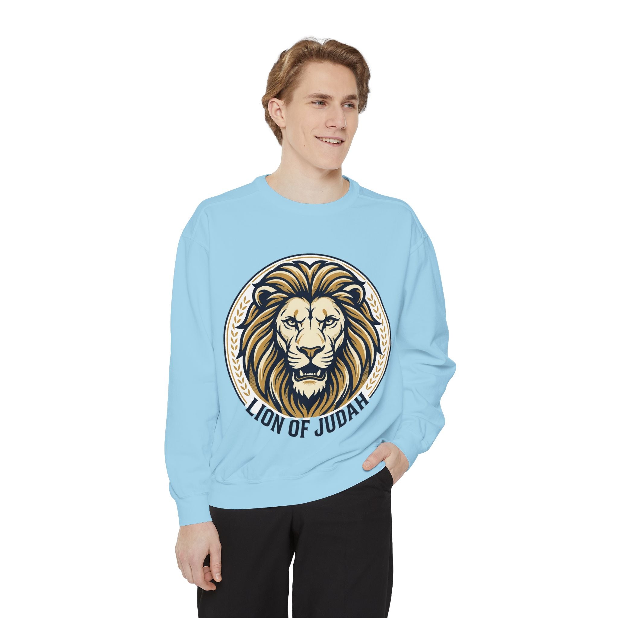 Lion of Judah Sweatshirt — Religious Lion Graphic Crewneck