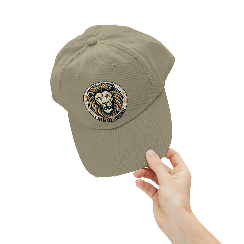 Lion of Judah Distressed Baseball Cap — Vintage Christian Hat