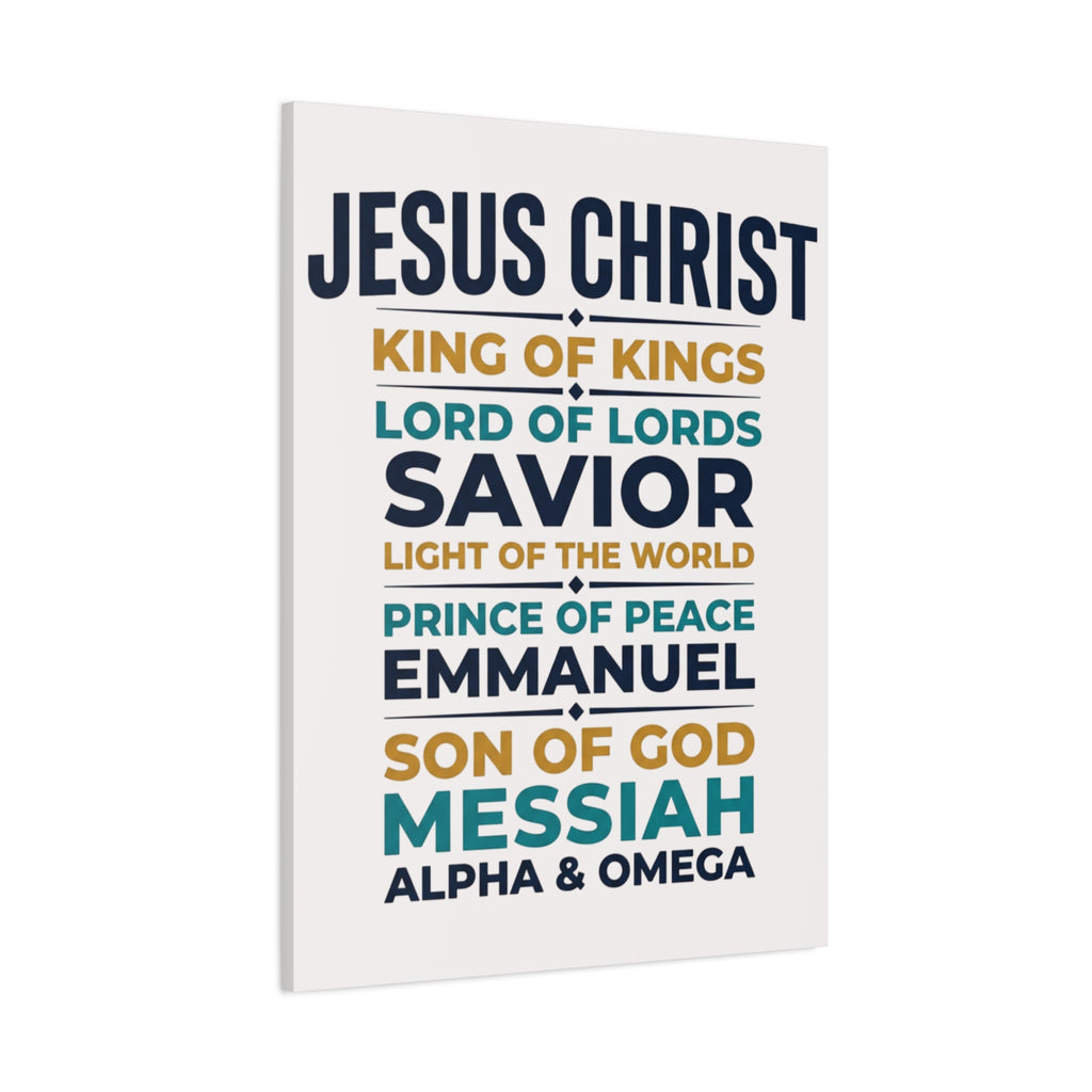 Jesus Christ Typography Wall Art Canvas | Matte Stretched Canvas