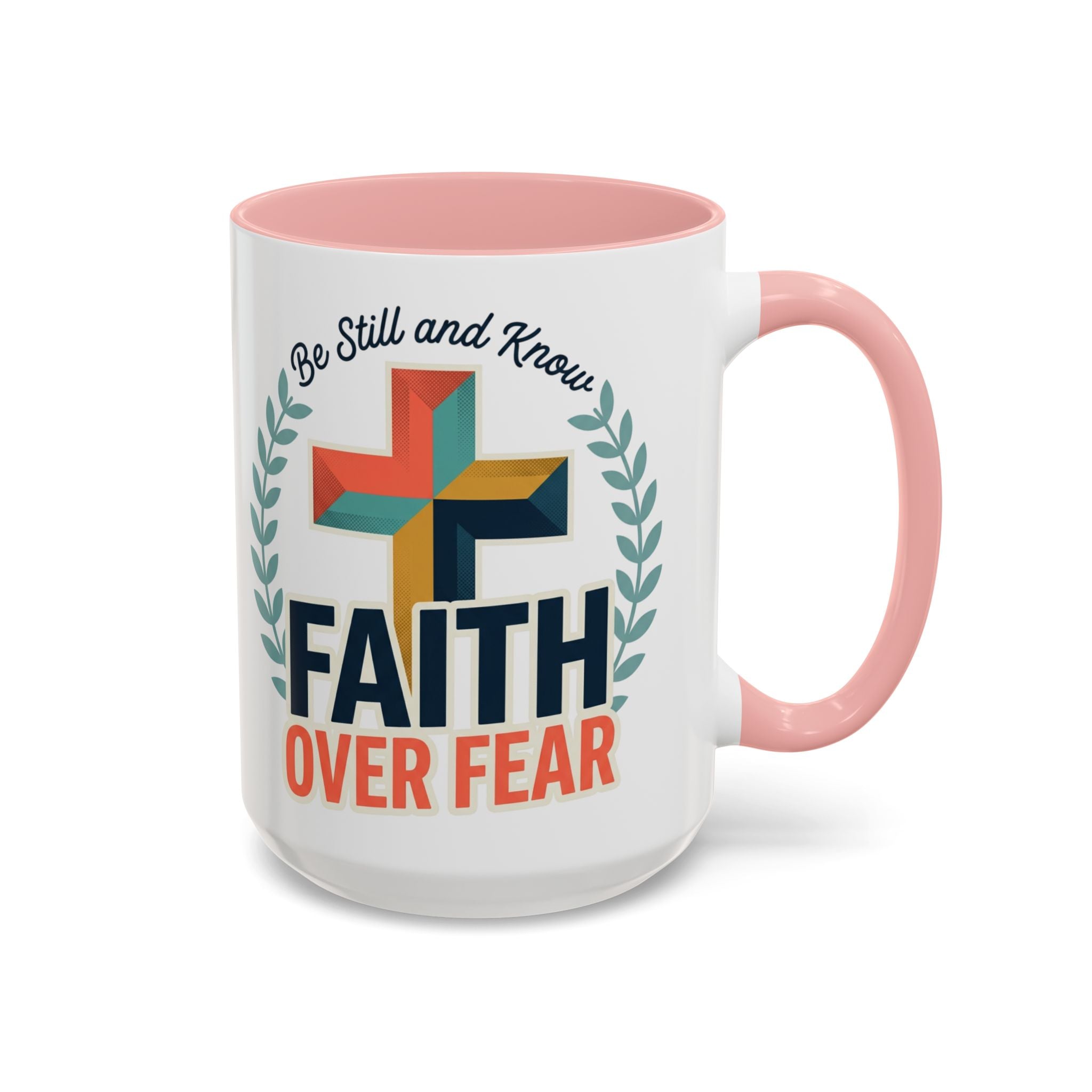 Faith Over Fear Accent Coffee Mug – Christian Inspirational 11/15oz