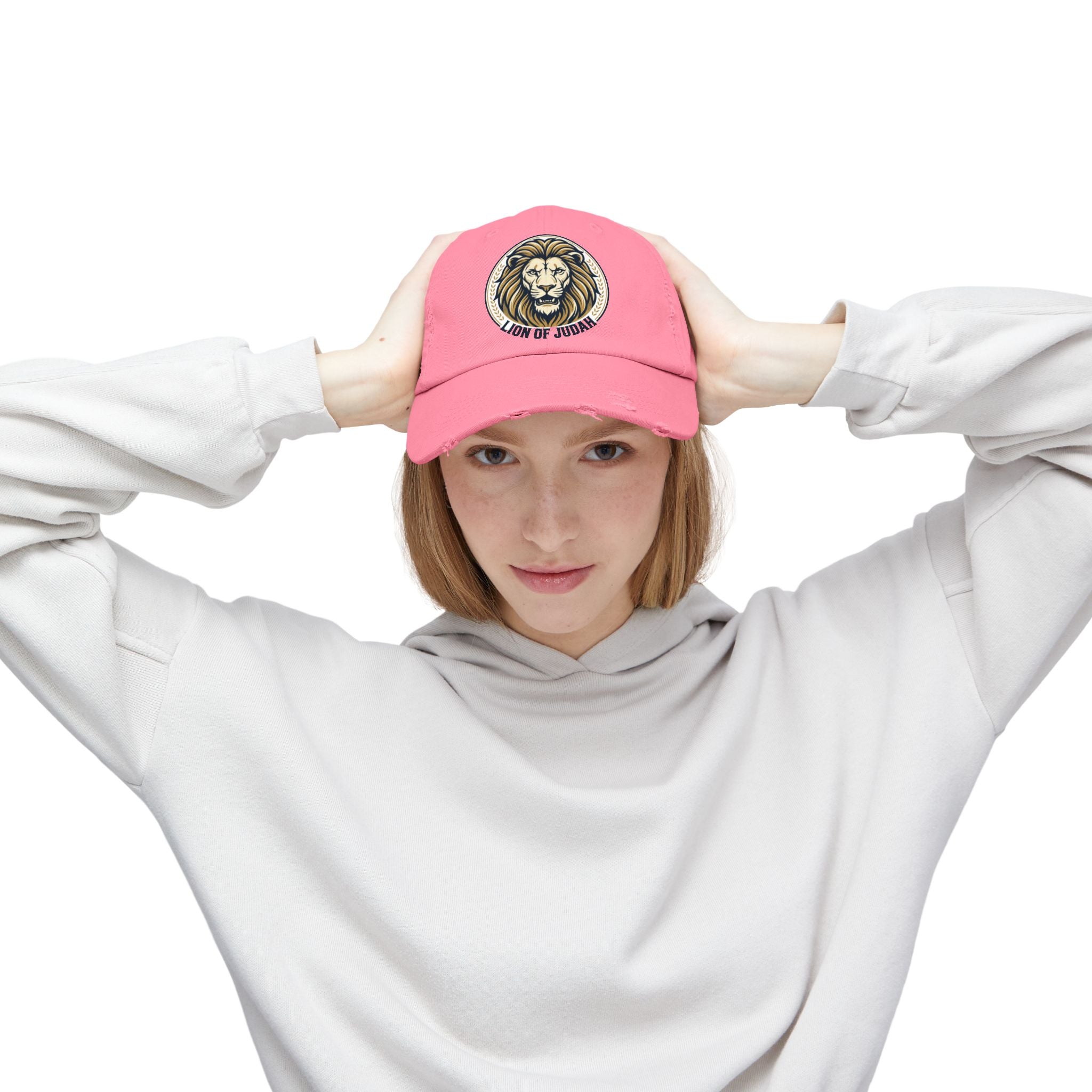 Lion of Judah Distressed Baseball Cap — Vintage Christian Hat