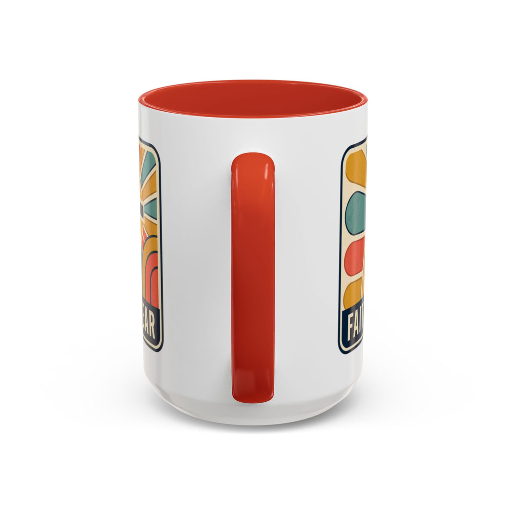 Faith over fear Retro Script Mug | Accent Coffee Mug