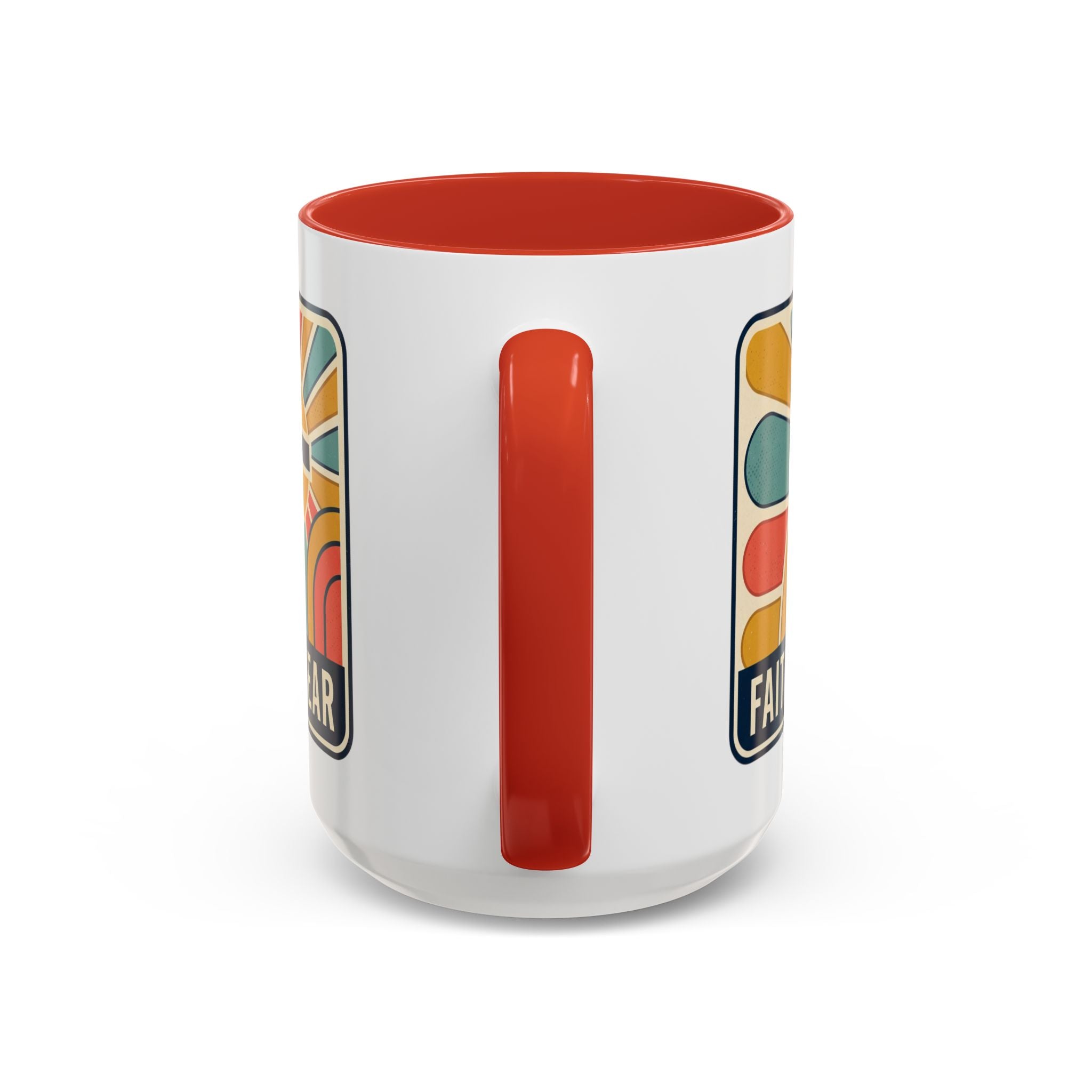 Faith over fear Retro Script Mug | Accent Coffee Mug