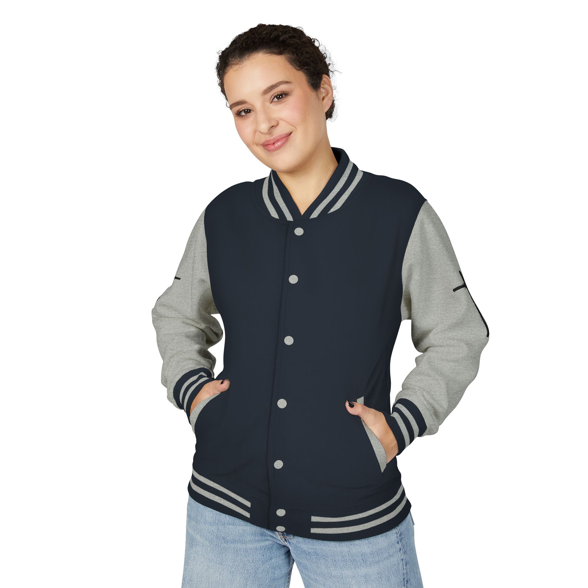 Cross Emblem Letterman Jacket | Red White Varsity