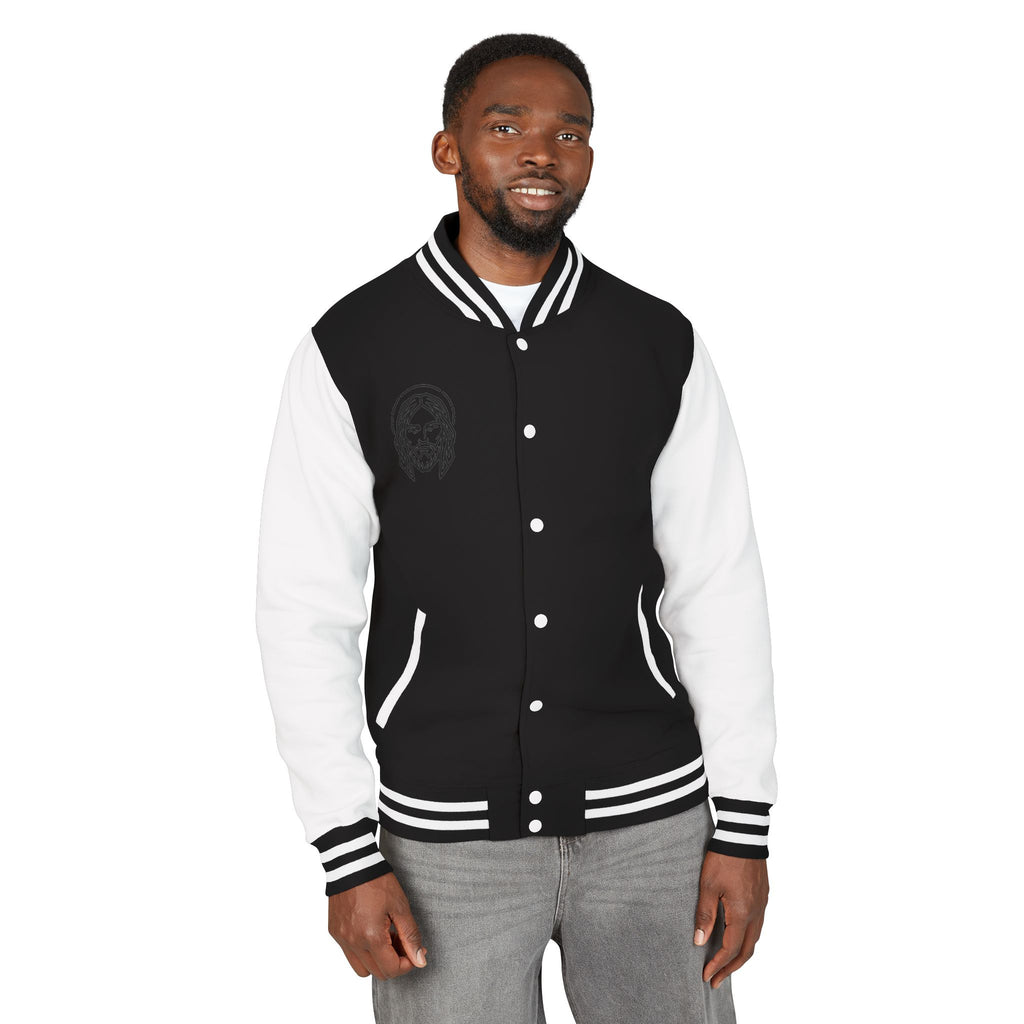 Christ Emblem Letterman Jacket | Red White Varsity