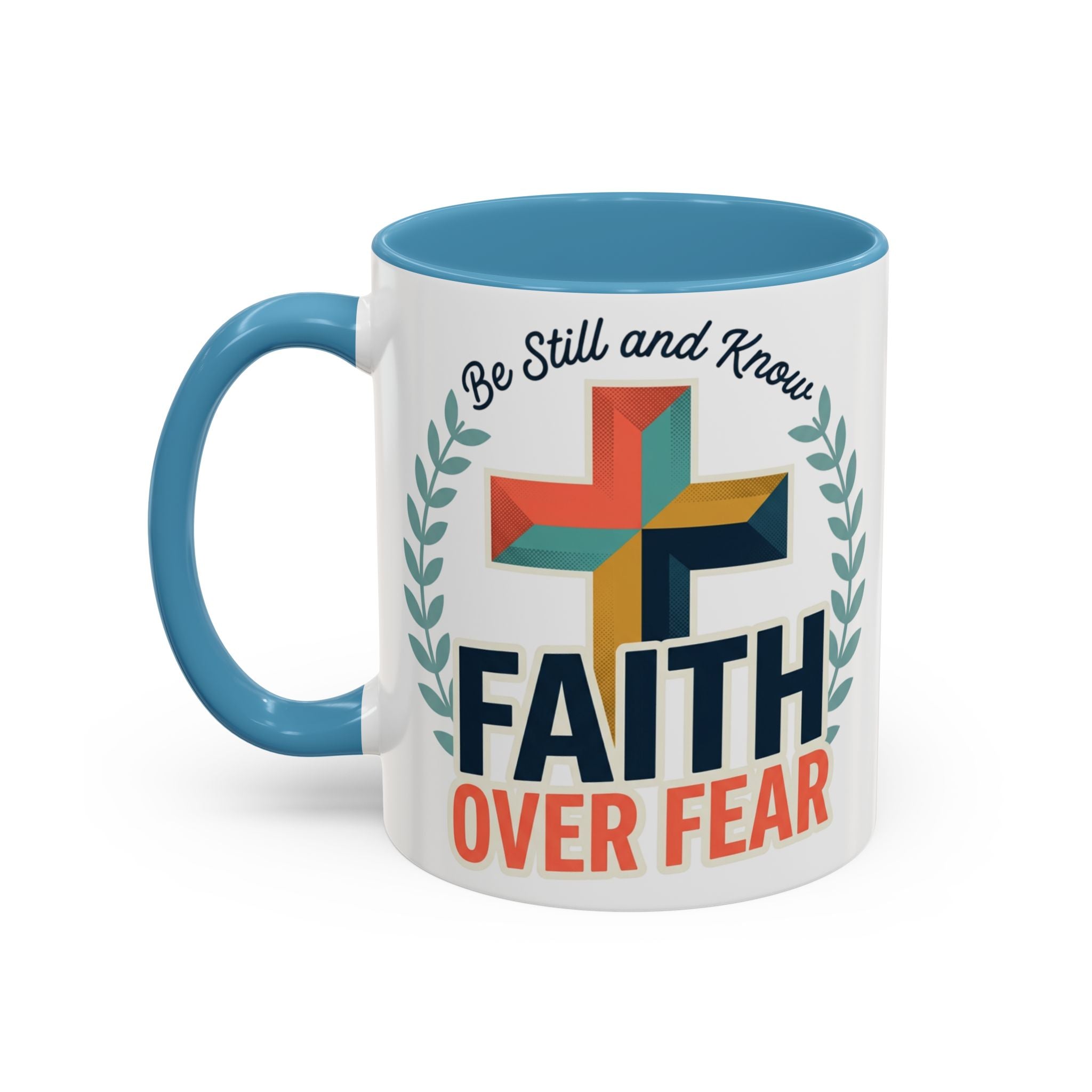 Faith Over Fear Accent Coffee Mug – Christian Inspirational 11/15oz