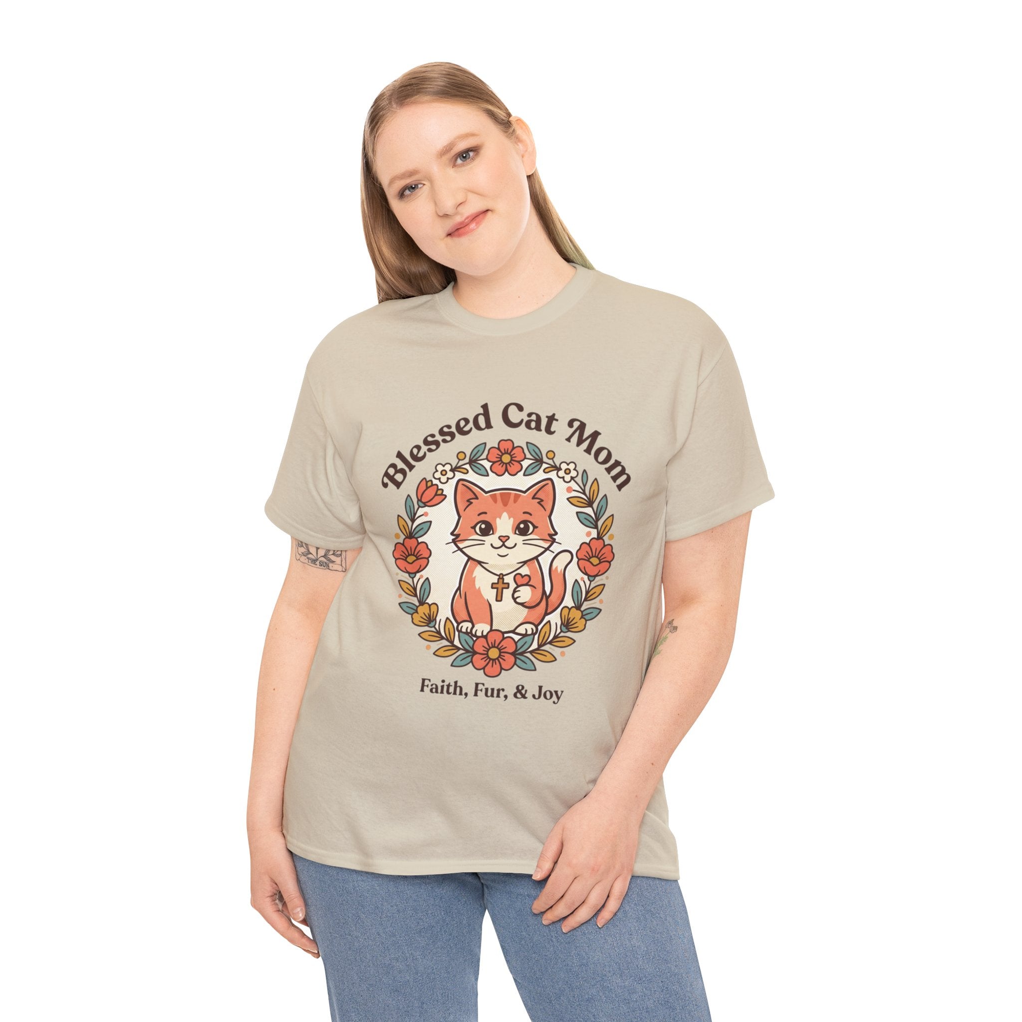 Blessed Cat Mom T-Shirt – Faith, Fur & Joy Floral Cat Mom Tee