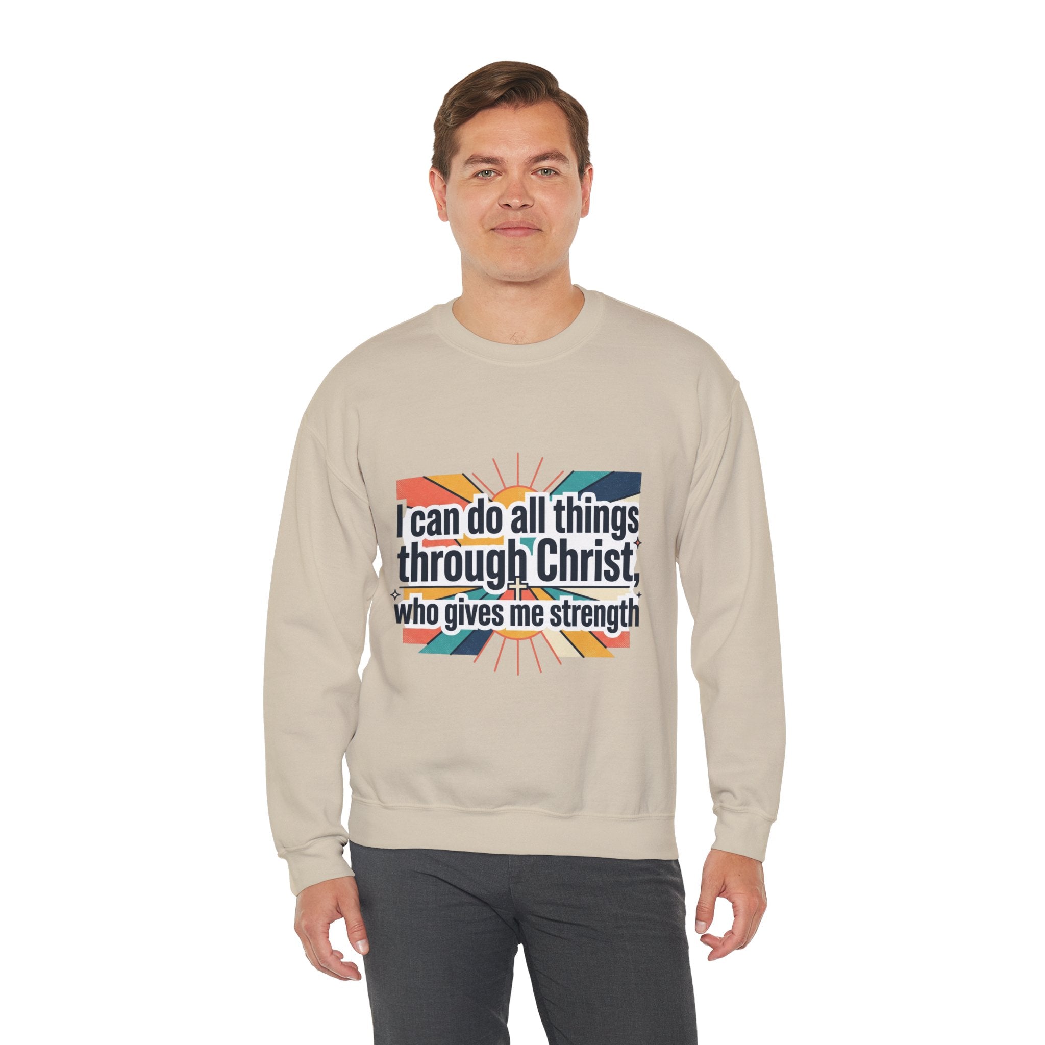 All things through Christ Christian Heavy Blend™ Crewneck Sweatshirt