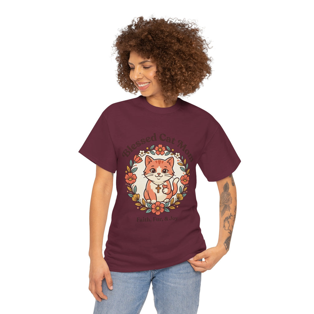 Blessed Cat Mom T-Shirt – Faith, Fur & Joy Floral Cat Mom Tee
