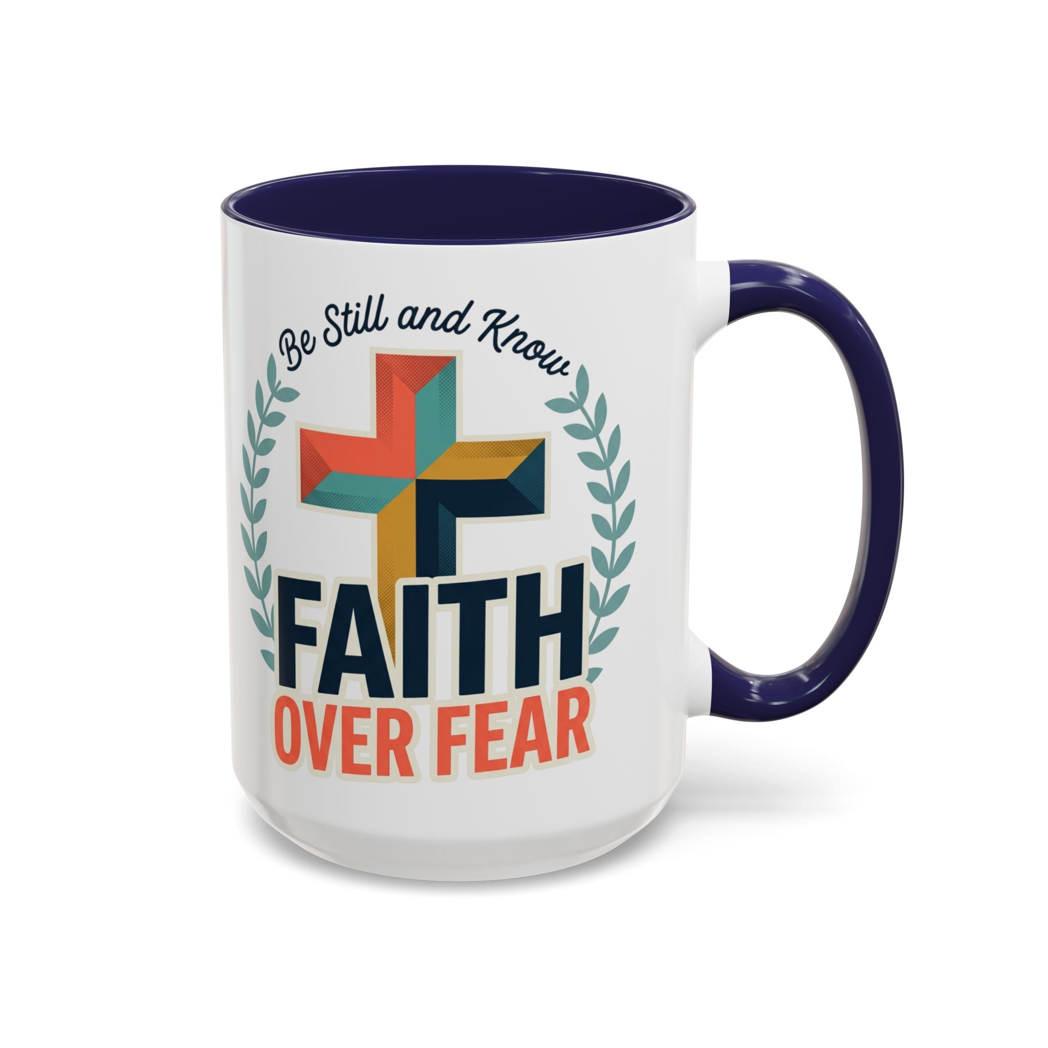 Faith Over Fear Accent Coffee Mug – Christian Inspirational 11/15oz