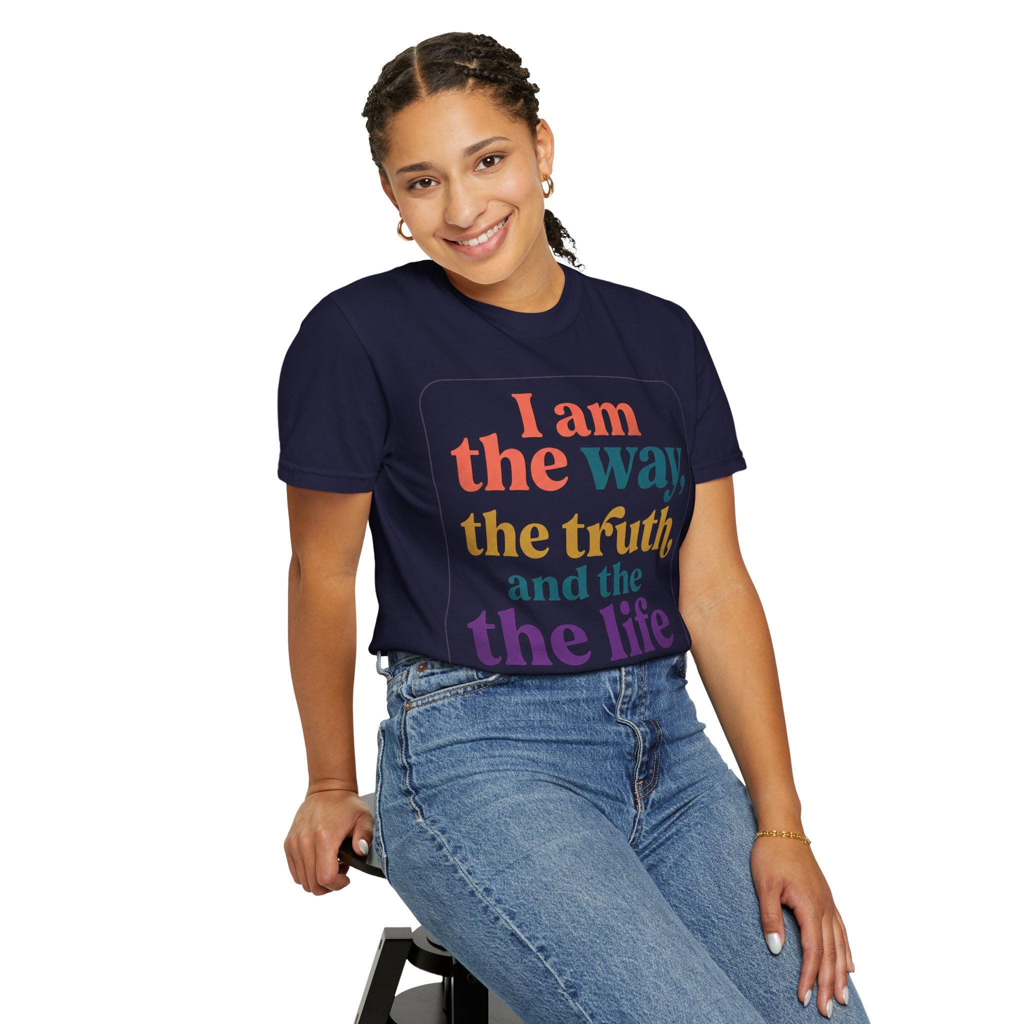 Christian T-Shirt — "I Am the Way, the Truth, and the Life" Retro Scripture Tee (John 14:6)