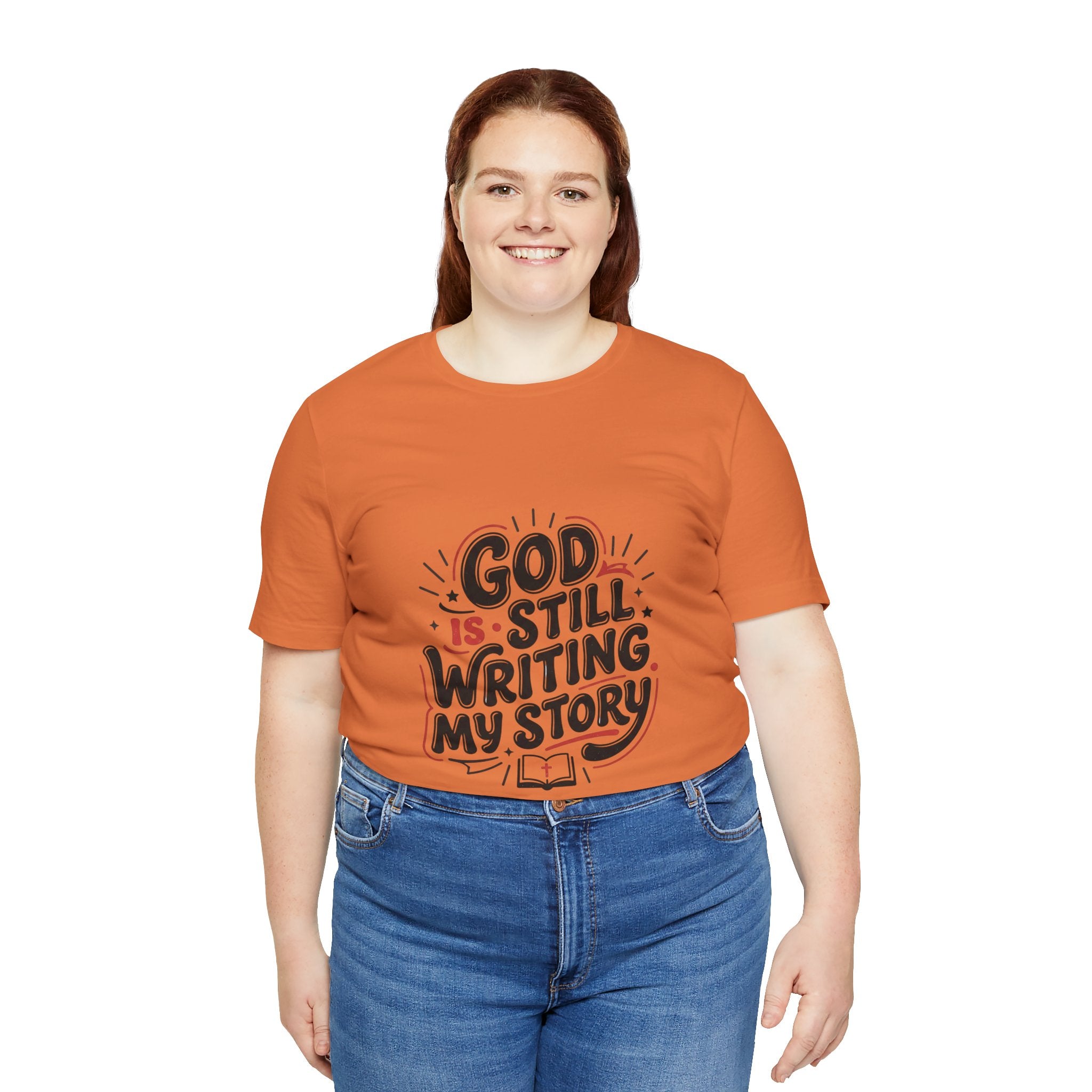 God Is Still Writing My Story T-Shirt | Christian encouragement, pastel groovy scripture