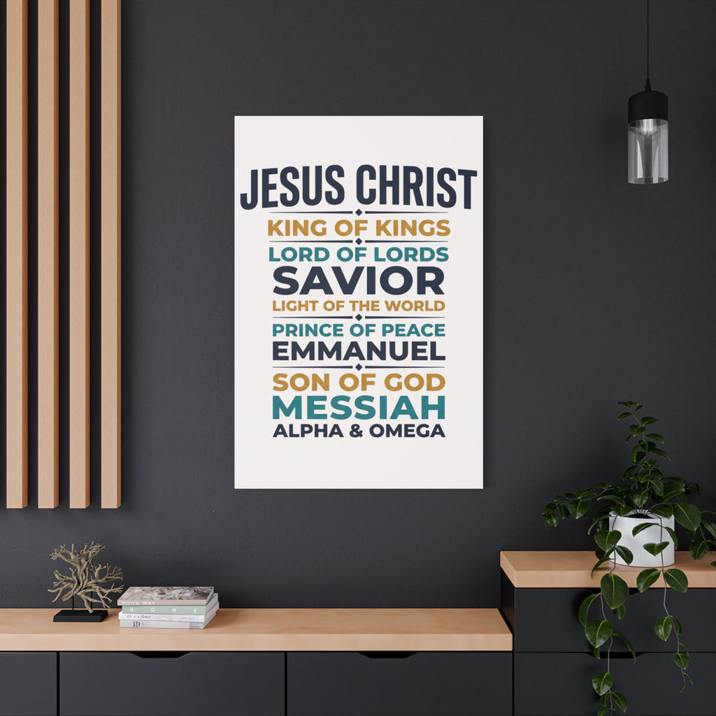 Jesus Christ Typography Wall Art Canvas | Matte Stretched Canvas