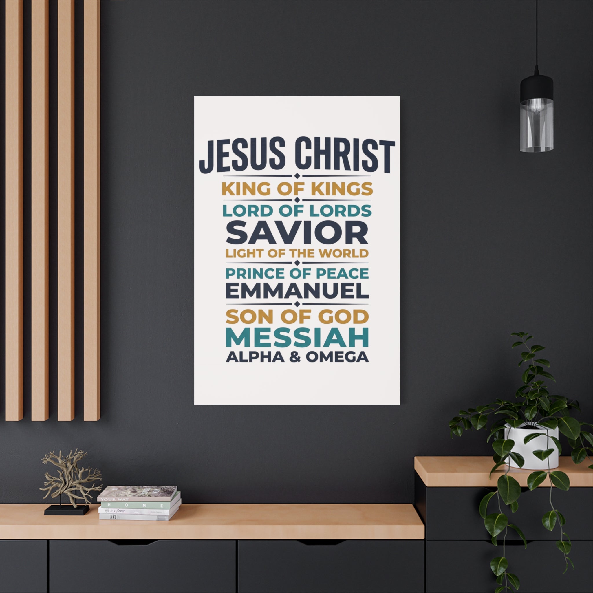 Jesus Christ Typography Wall Art Canvas | Matte Stretched Canvas