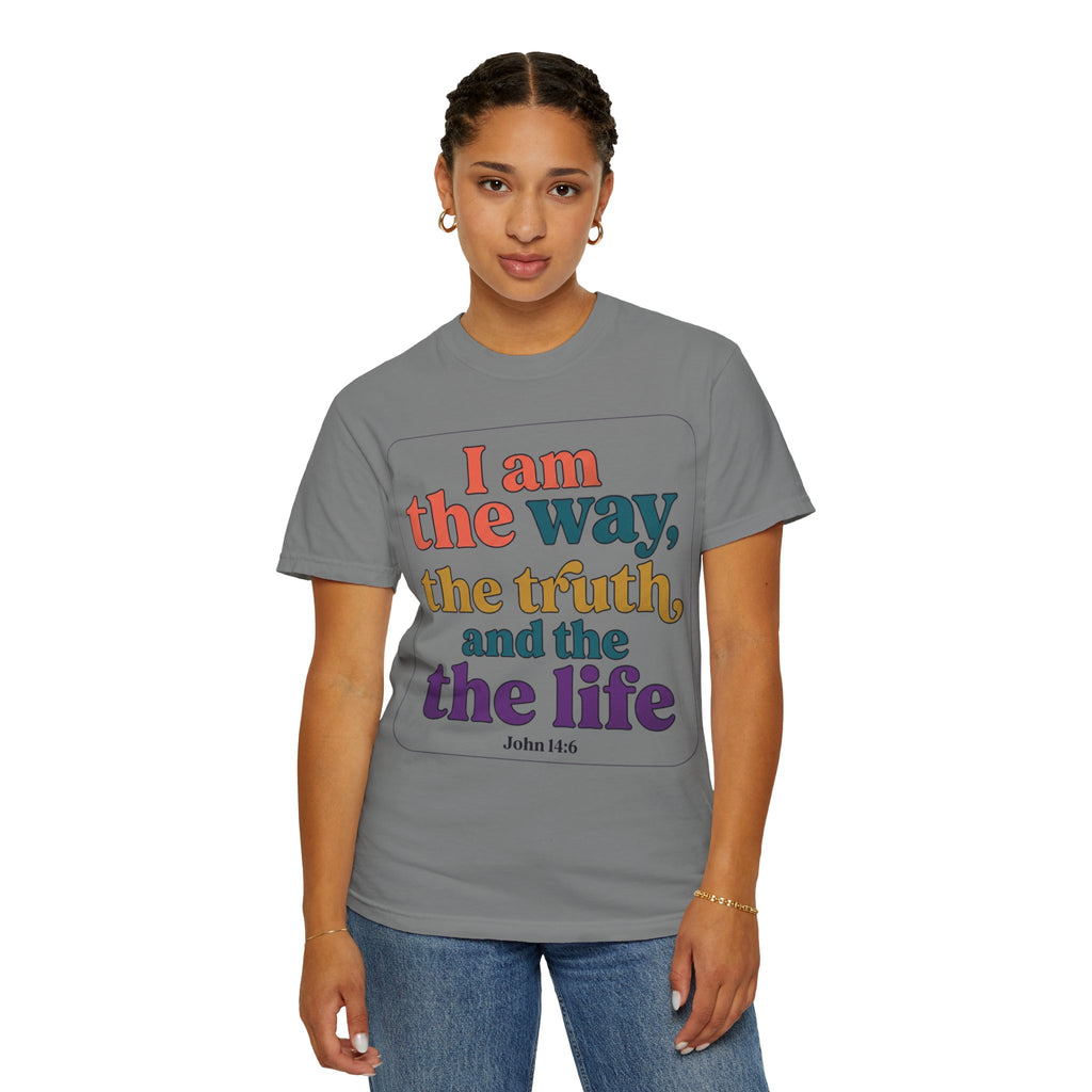 Christian T-Shirt — "I Am the Way, the Truth, and the Life" Retro Scripture Tee (John 14:6)