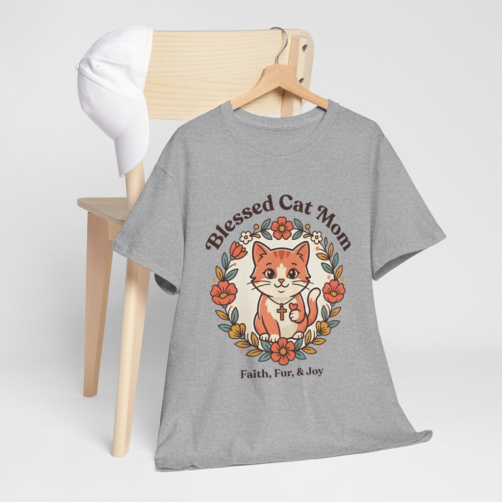 Blessed Cat Mom T-Shirt – Faith, Fur & Joy Floral Cat Mom Tee