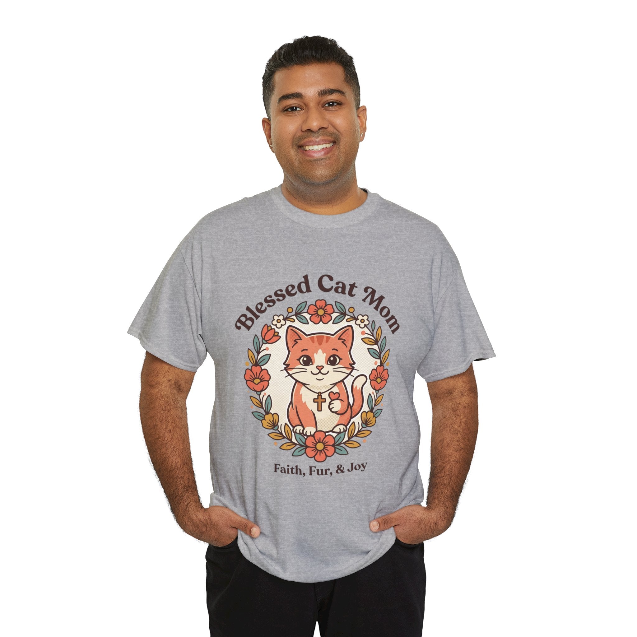 Blessed Cat Mom T-Shirt – Faith, Fur & Joy Floral Cat Mom Tee
