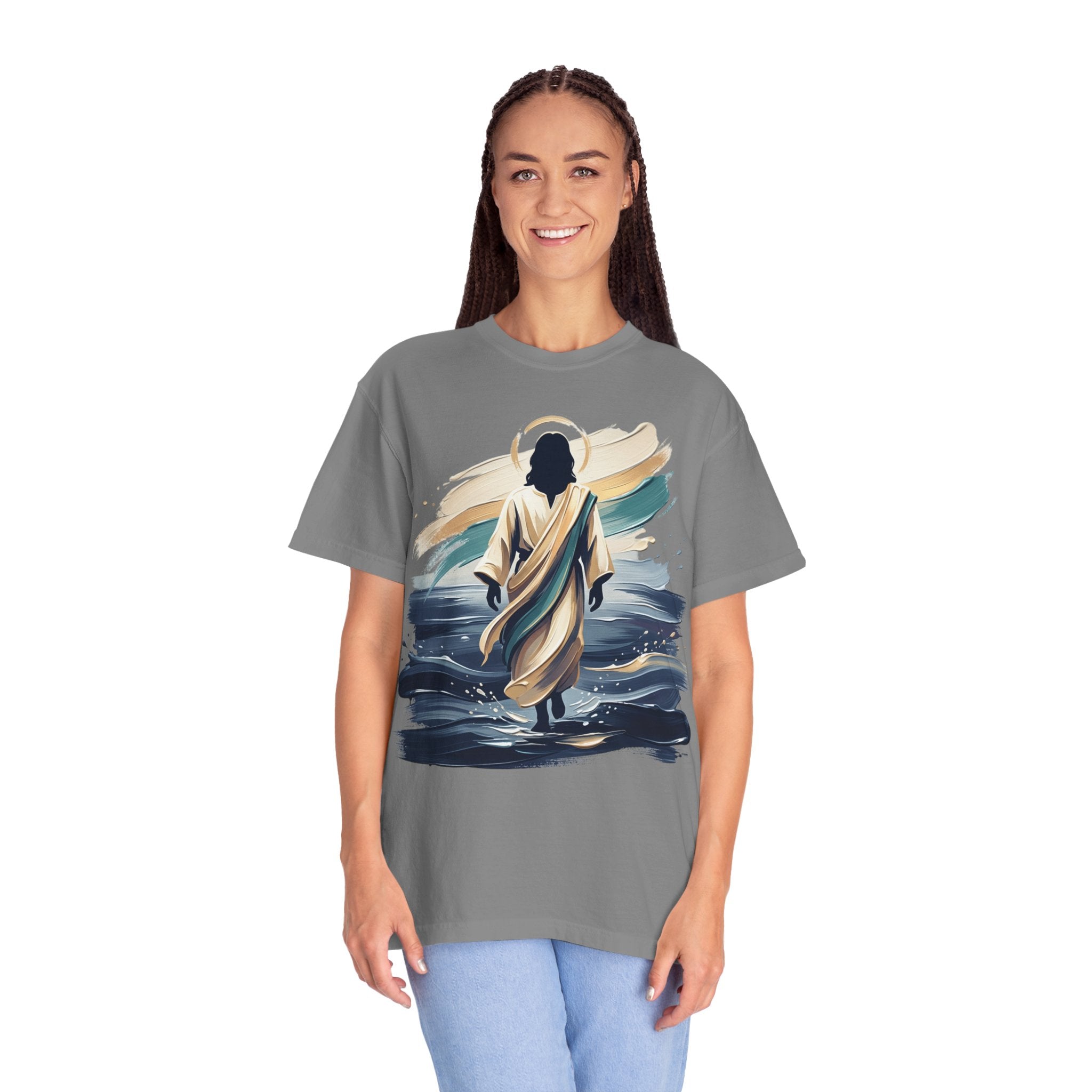 Jesus Walking on Water T-Shirt — Inspirational Christian Faith Tee