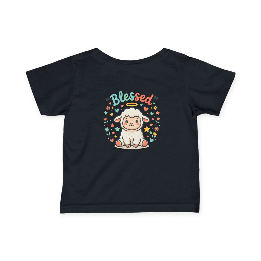 Infant Tee - 'Blessed' Cute Lamb Baby Shirt (Newborn Baptism, Christening Gift)