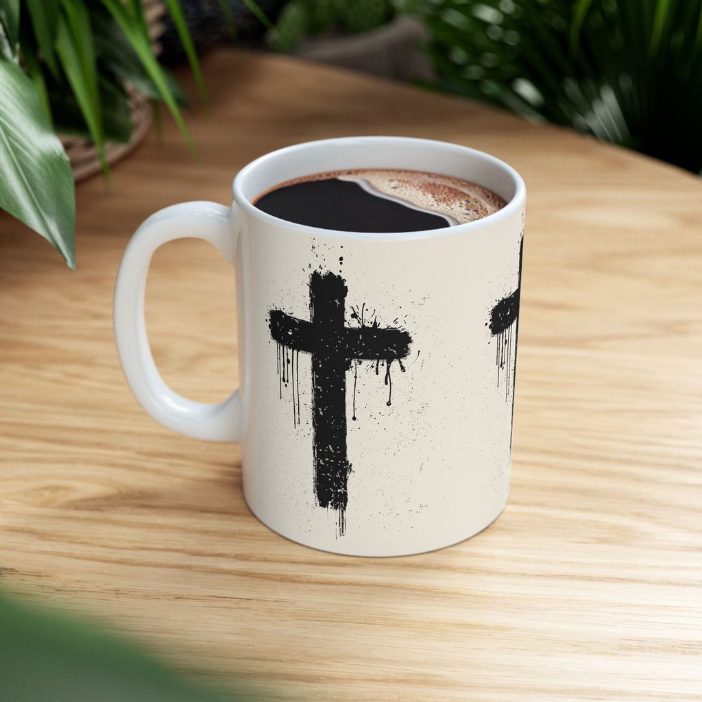 Cross Ceramic Mug, (11oz, 15oz)