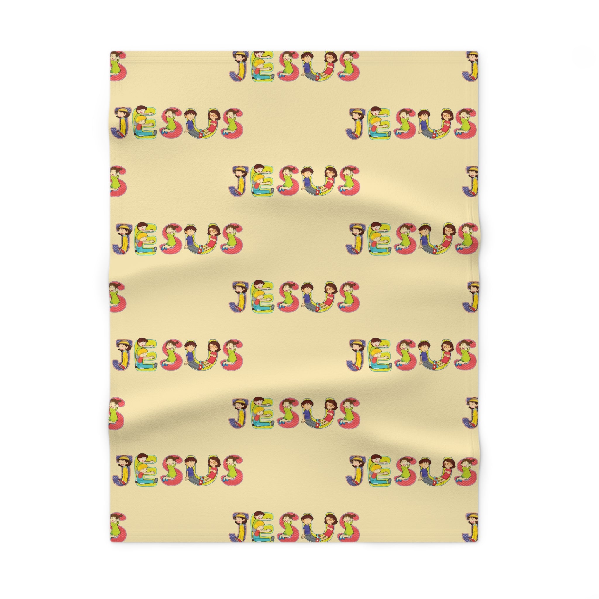 Jesus Rainbow Pattern Blanket | Baby Blanket yellow