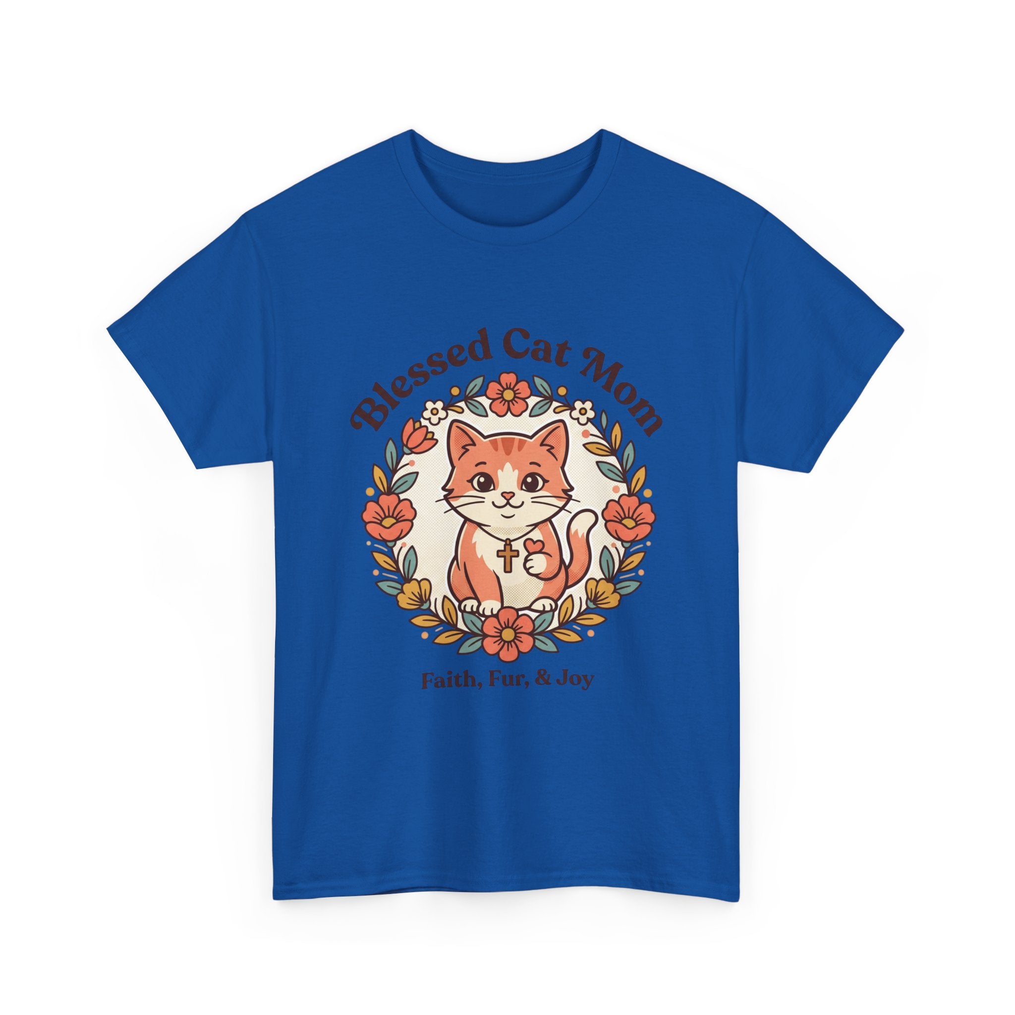 Blessed Cat Mom T-Shirt – Faith, Fur & Joy Floral Cat Mom Tee