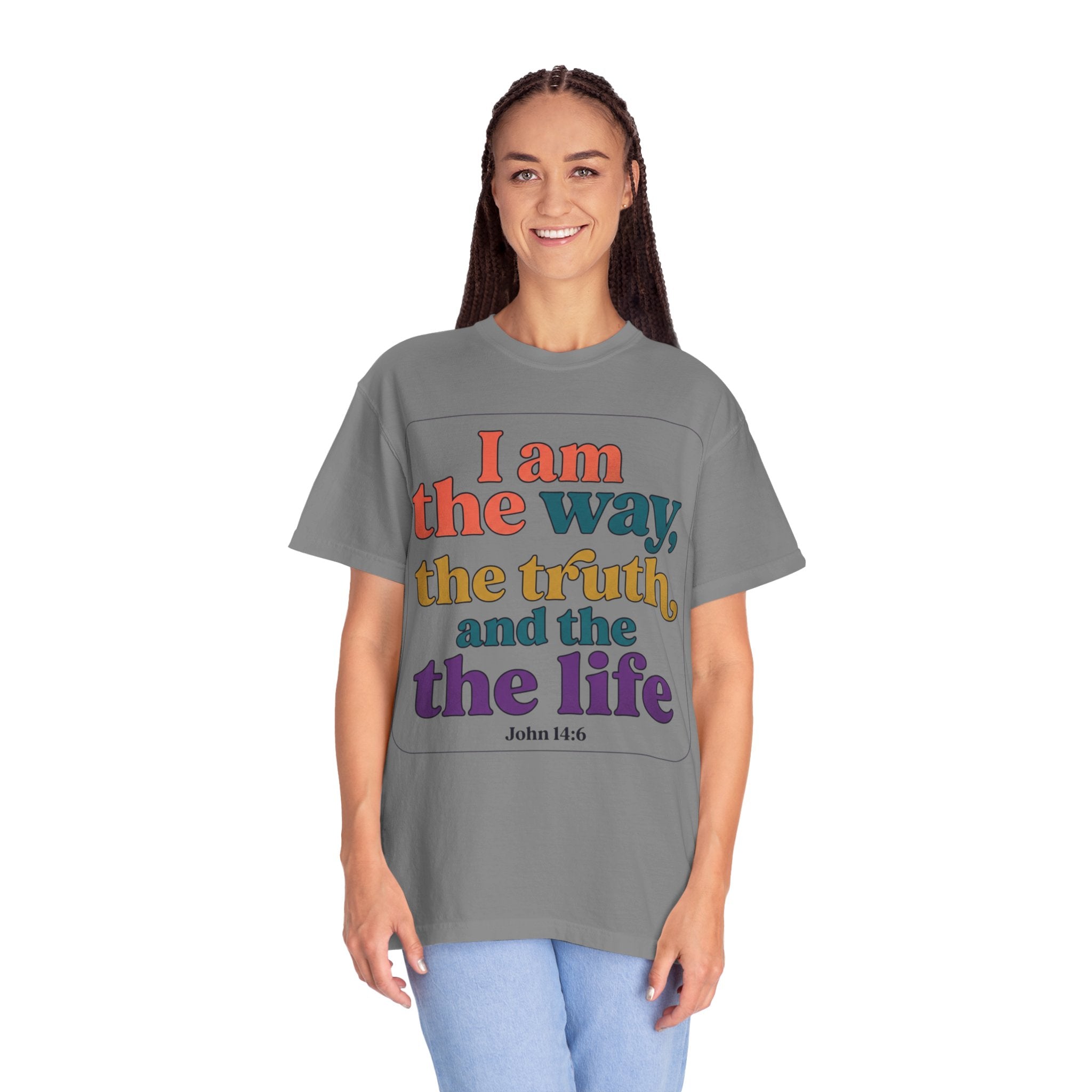 Christian T-Shirt — "I Am the Way, the Truth, and the Life" Retro Scripture Tee (John 14:6)