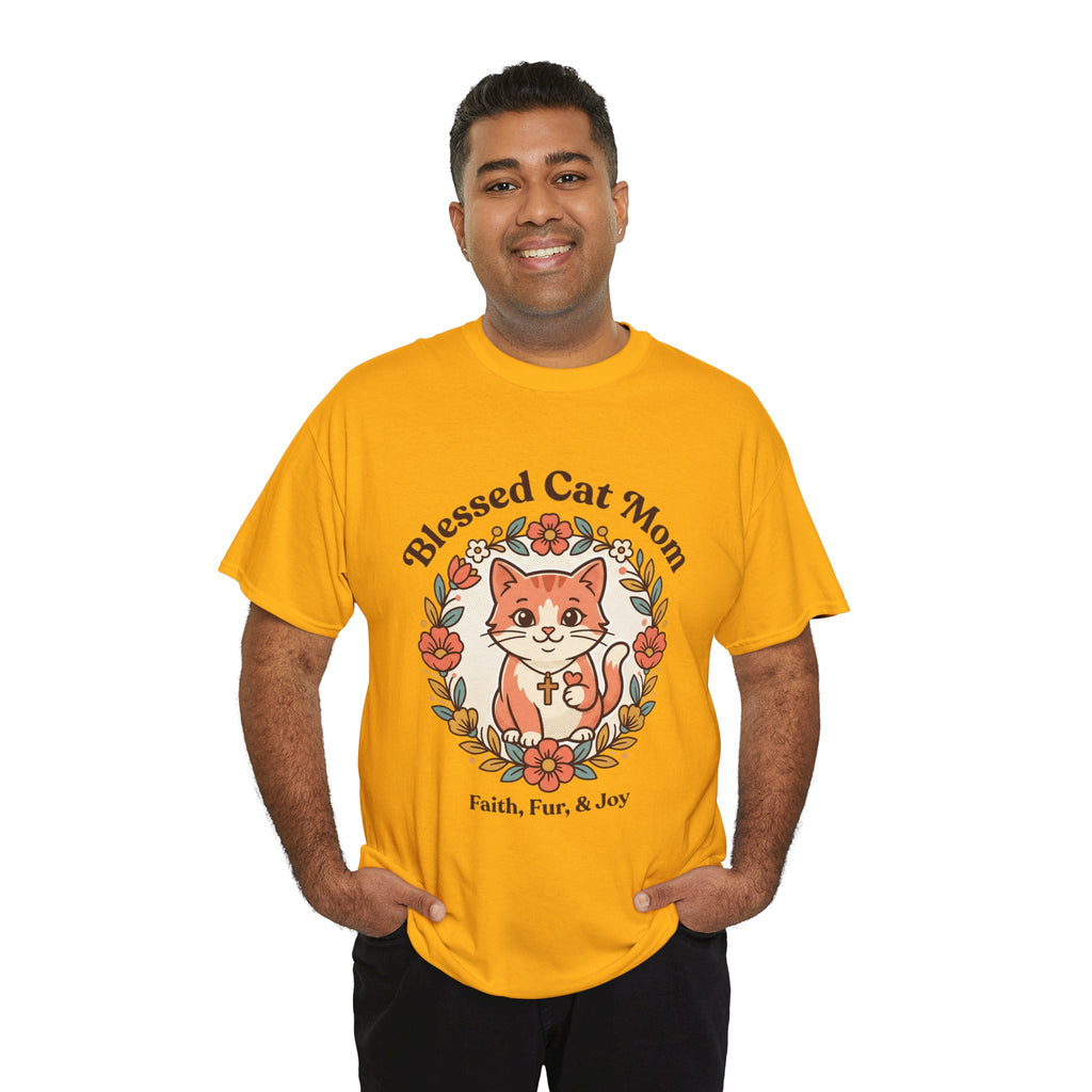 Blessed Cat Mom T-Shirt – Faith, Fur & Joy Floral Cat Mom Tee