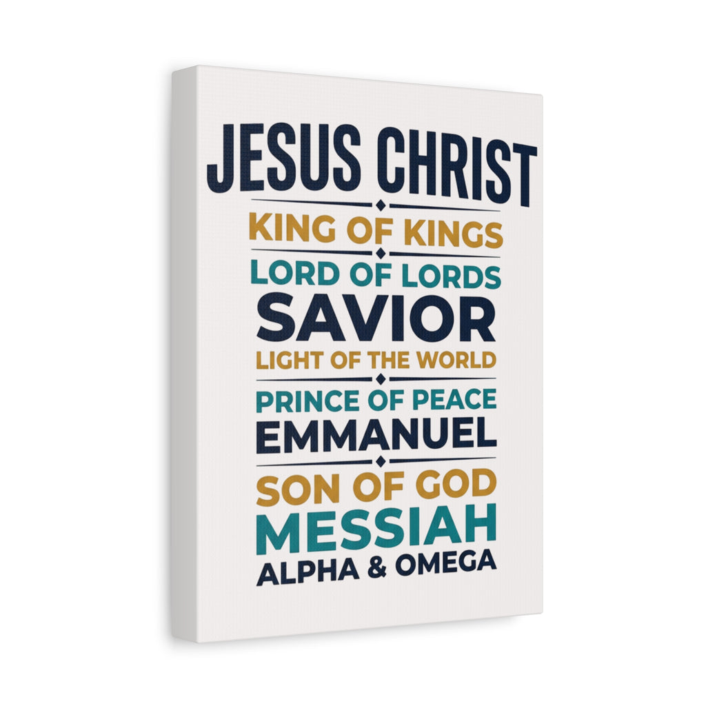 Jesus Christ Typography Wall Art Canvas | Matte Stretched Canvas
