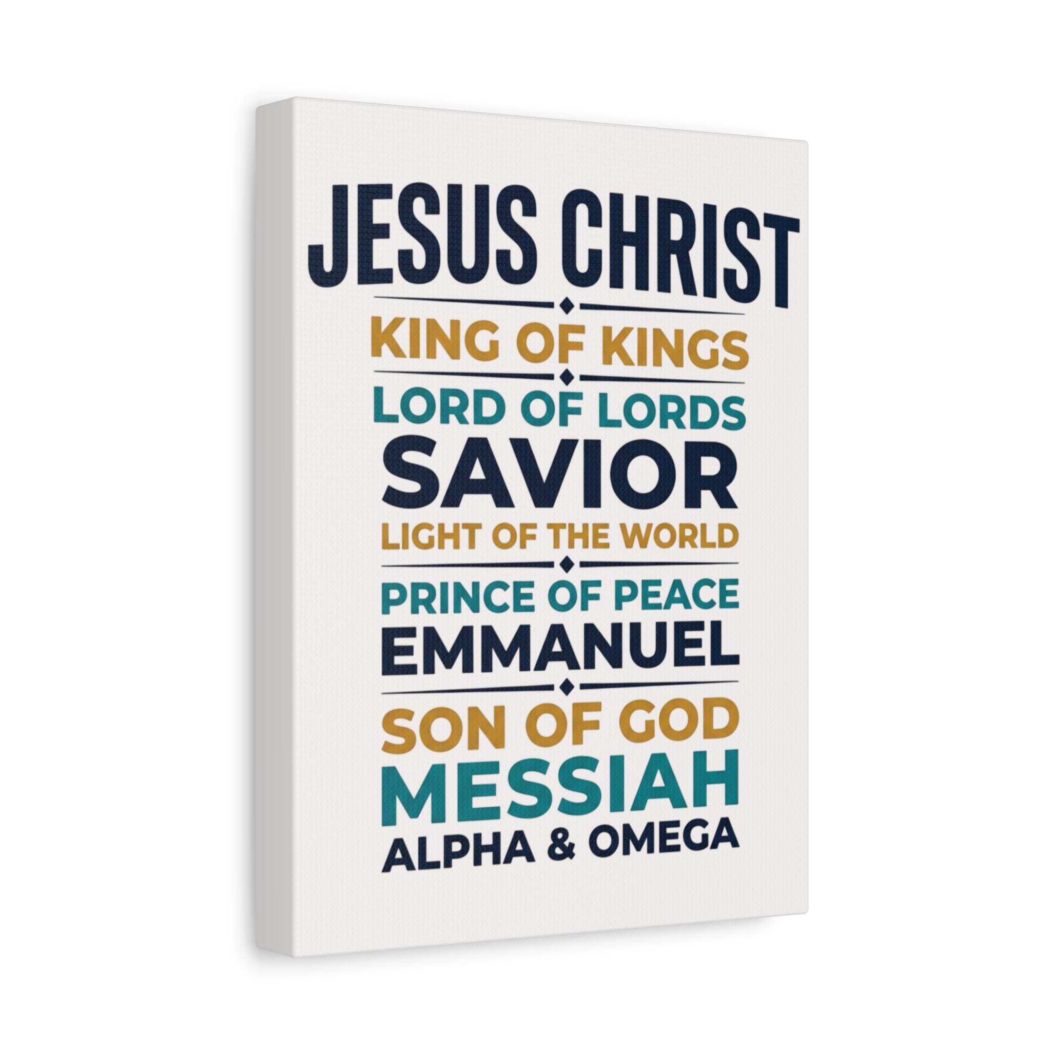 Jesus Christ Typography Wall Art Canvas | Matte Stretched Canvas