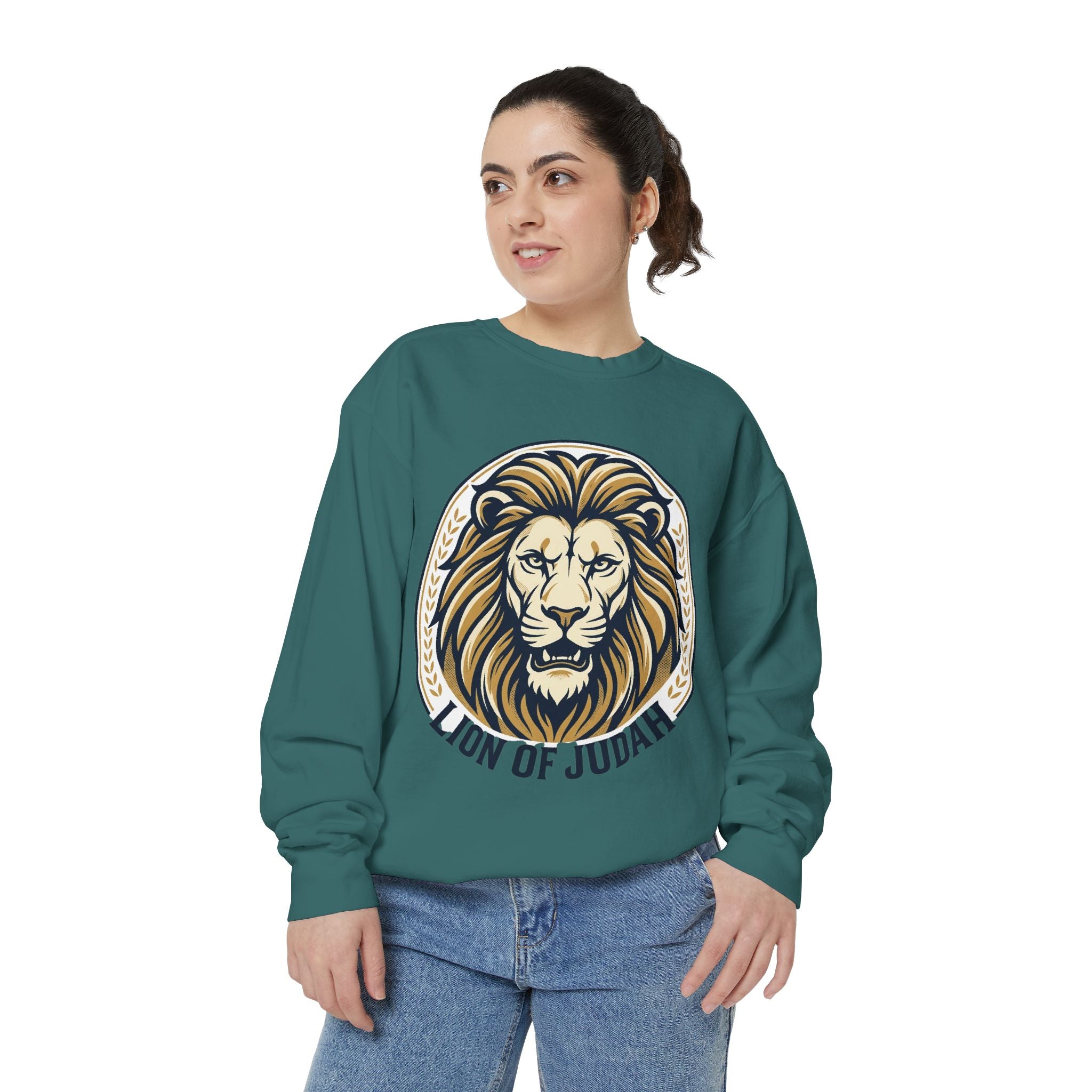 Lion of Judah Sweatshirt — Religious Lion Graphic Crewneck