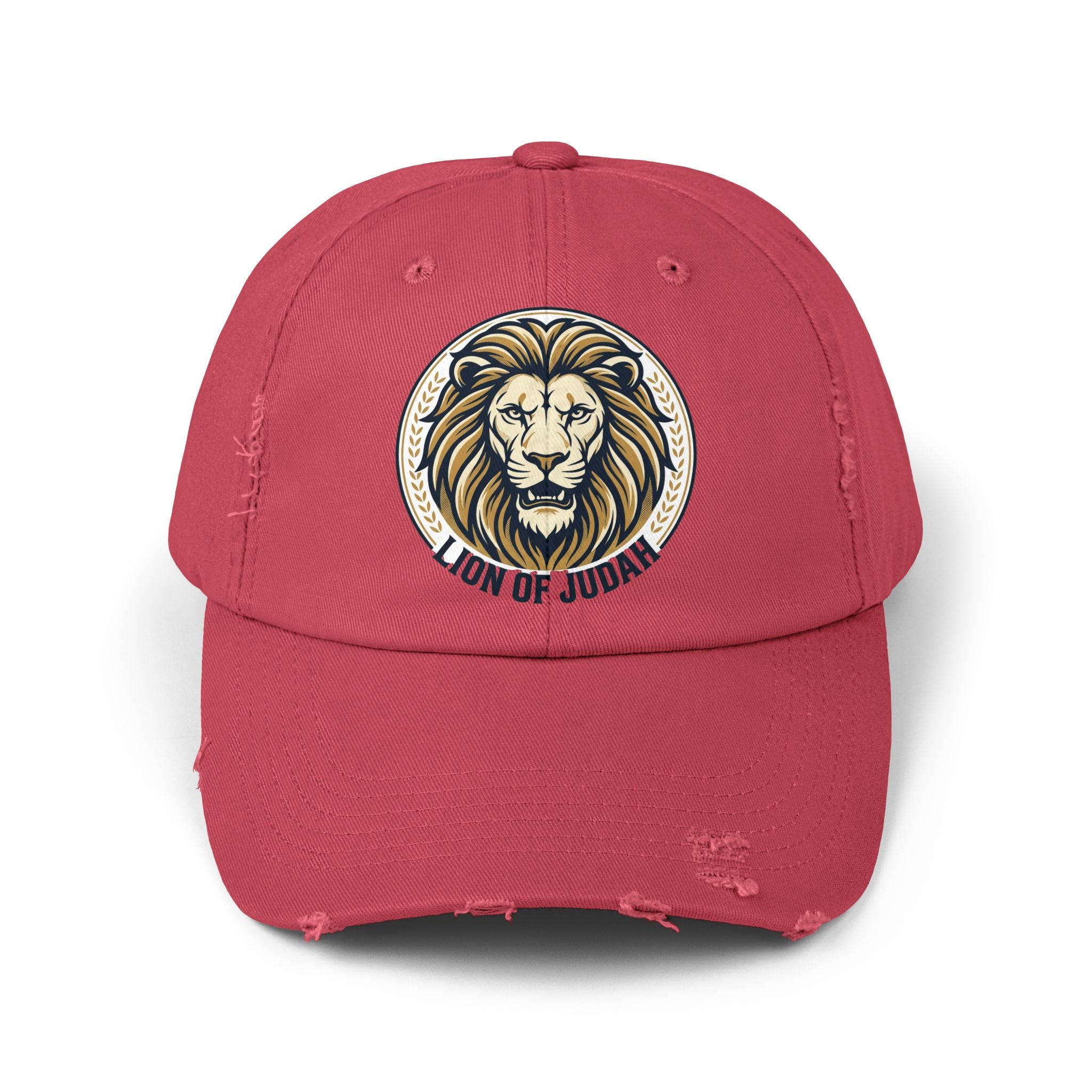 Lion of Judah Distressed Baseball Cap — Vintage Christian Hat
