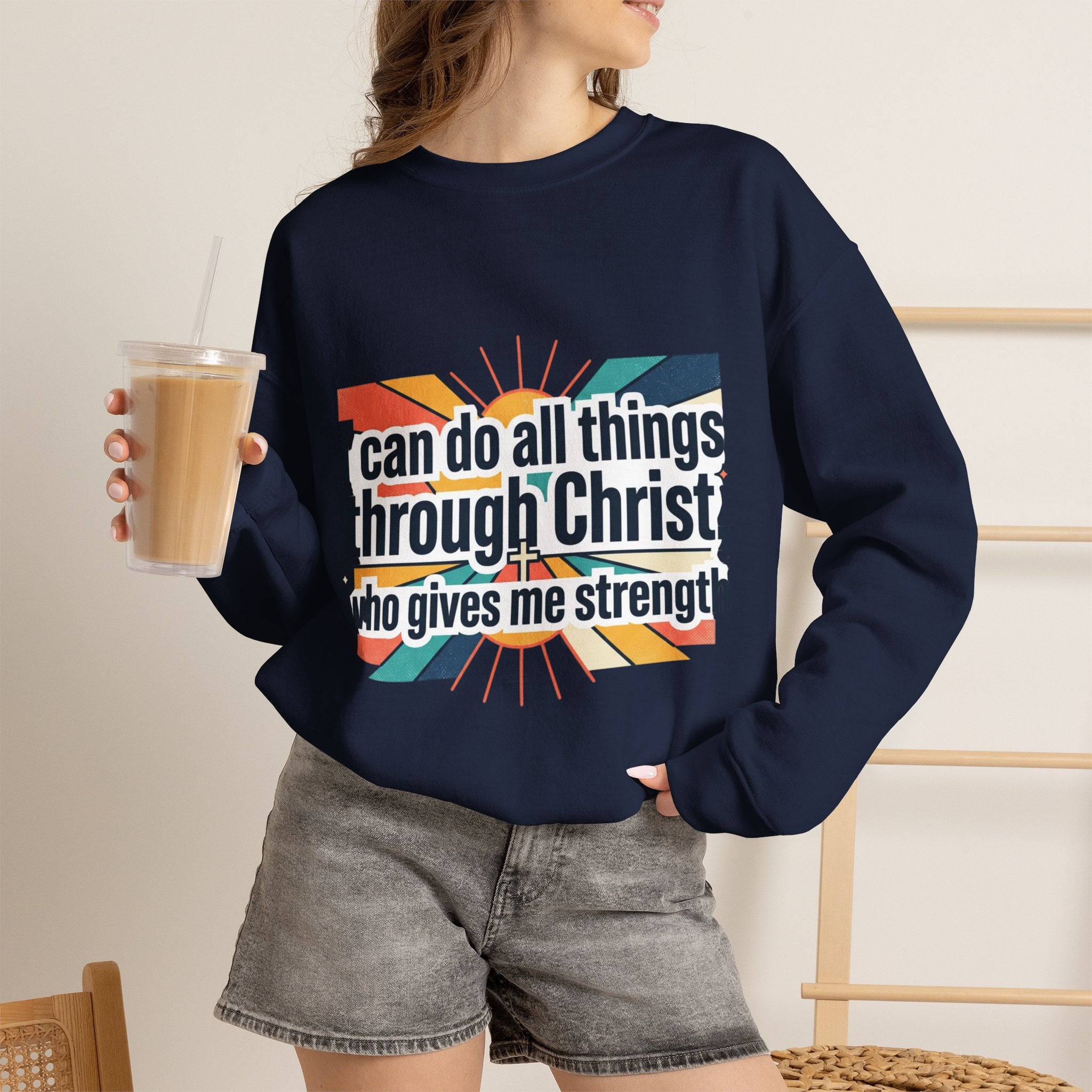 All things through Christ Christian Heavy Blend™ Crewneck Sweatshirt
