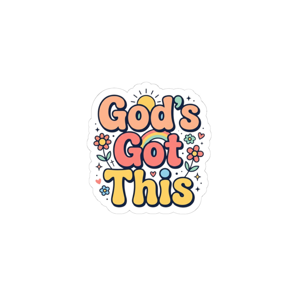 God's Got This Sticker | Christian encouragement, retro pastel groovy