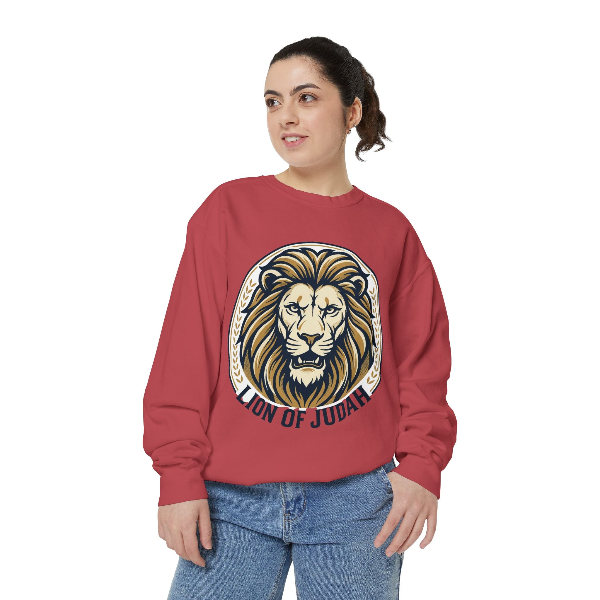 Lion of Judah Sweatshirt — Religious Lion Graphic Crewneck